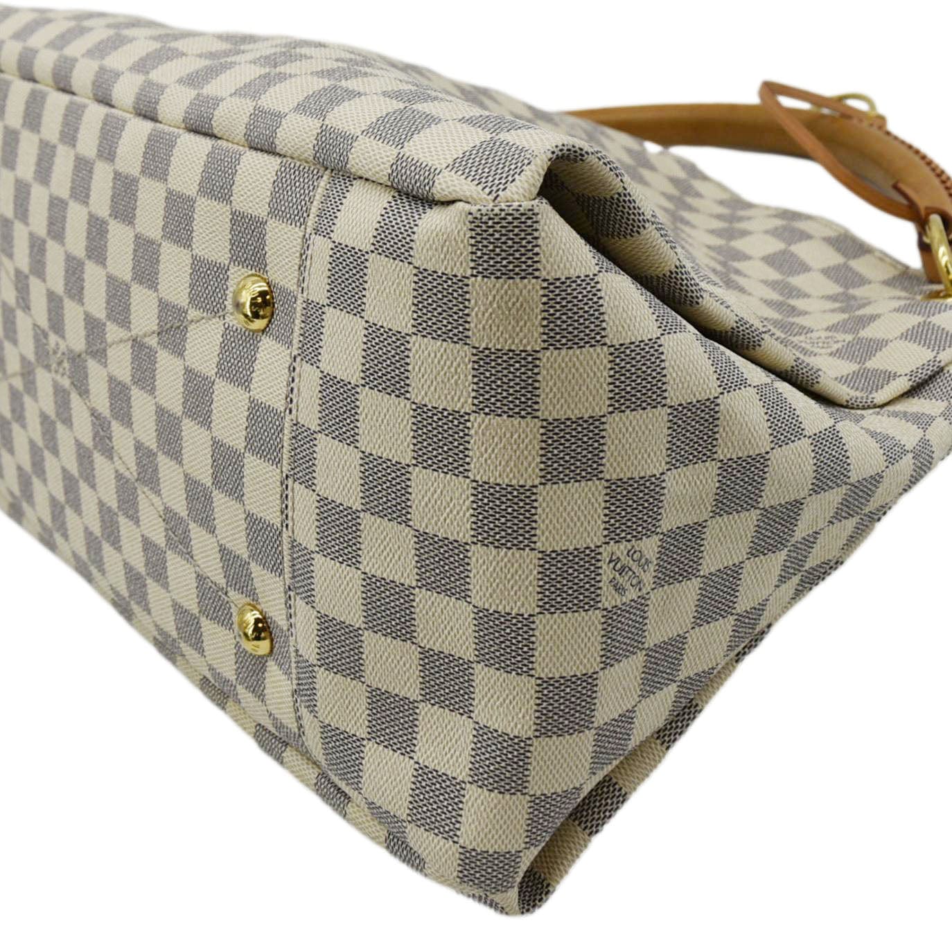 LOUIS VUITTON Artsy MM Damier Azur Hobo Bag White - Image 8