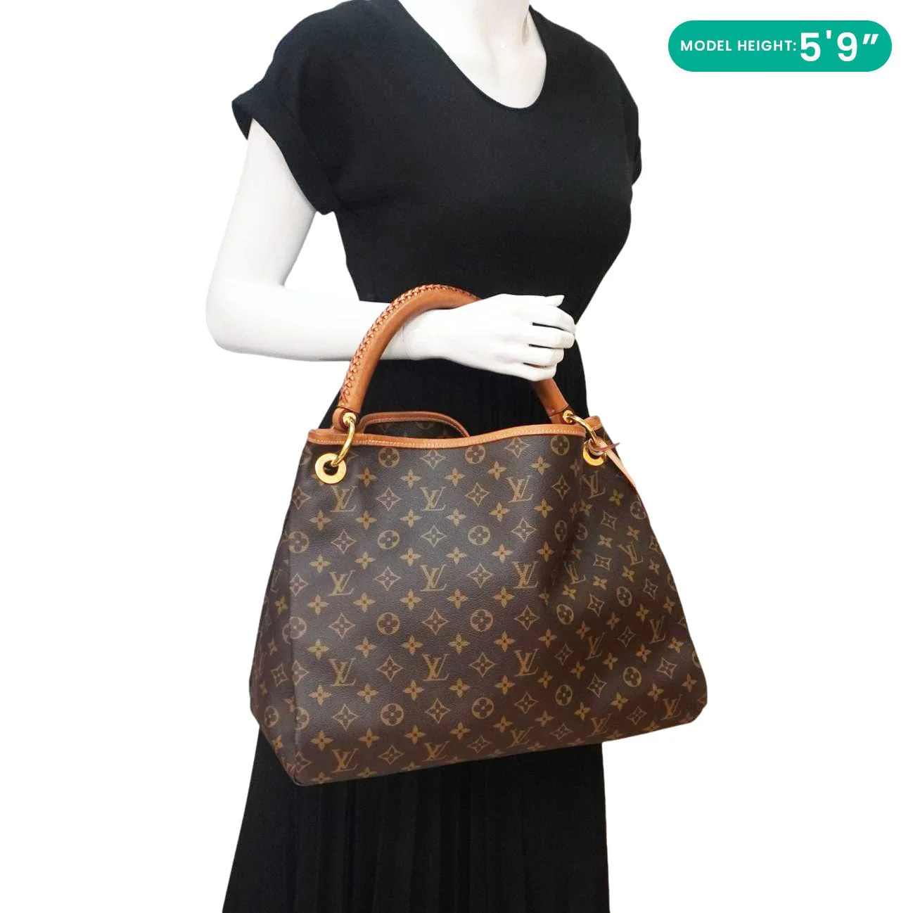 LOUIS VUITTON Artsy MM NM Monogram Canvas Shoulder Bag Brown - Image 2