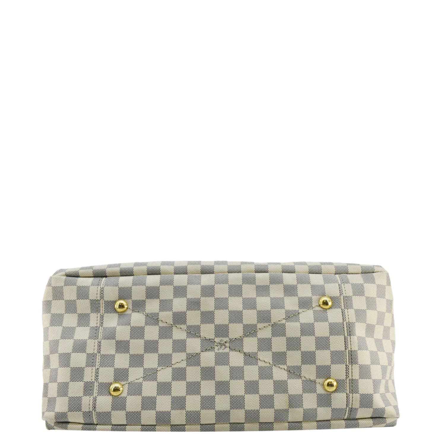 LOUIS VUITTON Artsy MM Damier Azur Hobo Bag White - Image 9