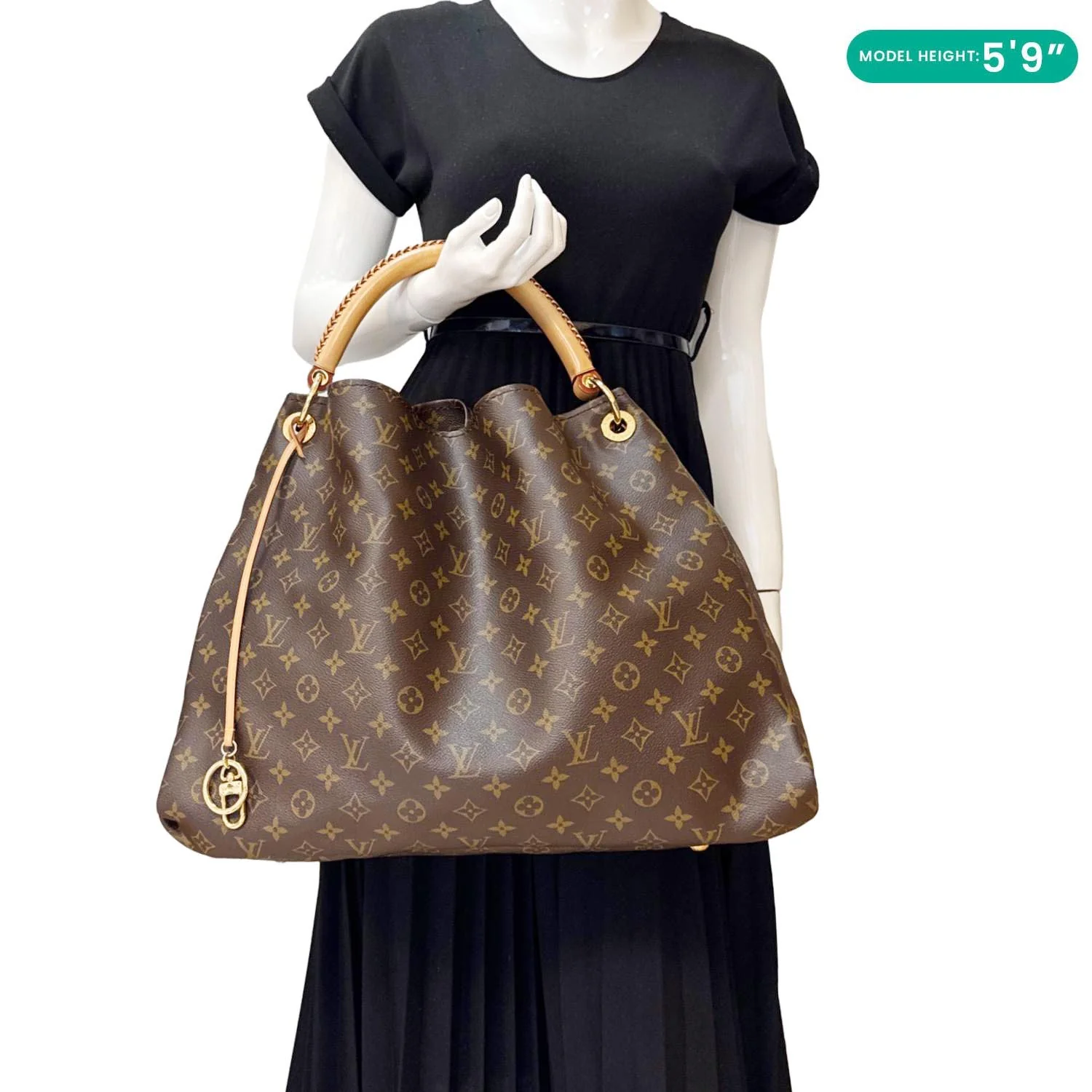 LOUIS VUITTON Artsy GM Monogram Canvas Hobo Bag Brown - Image 2
