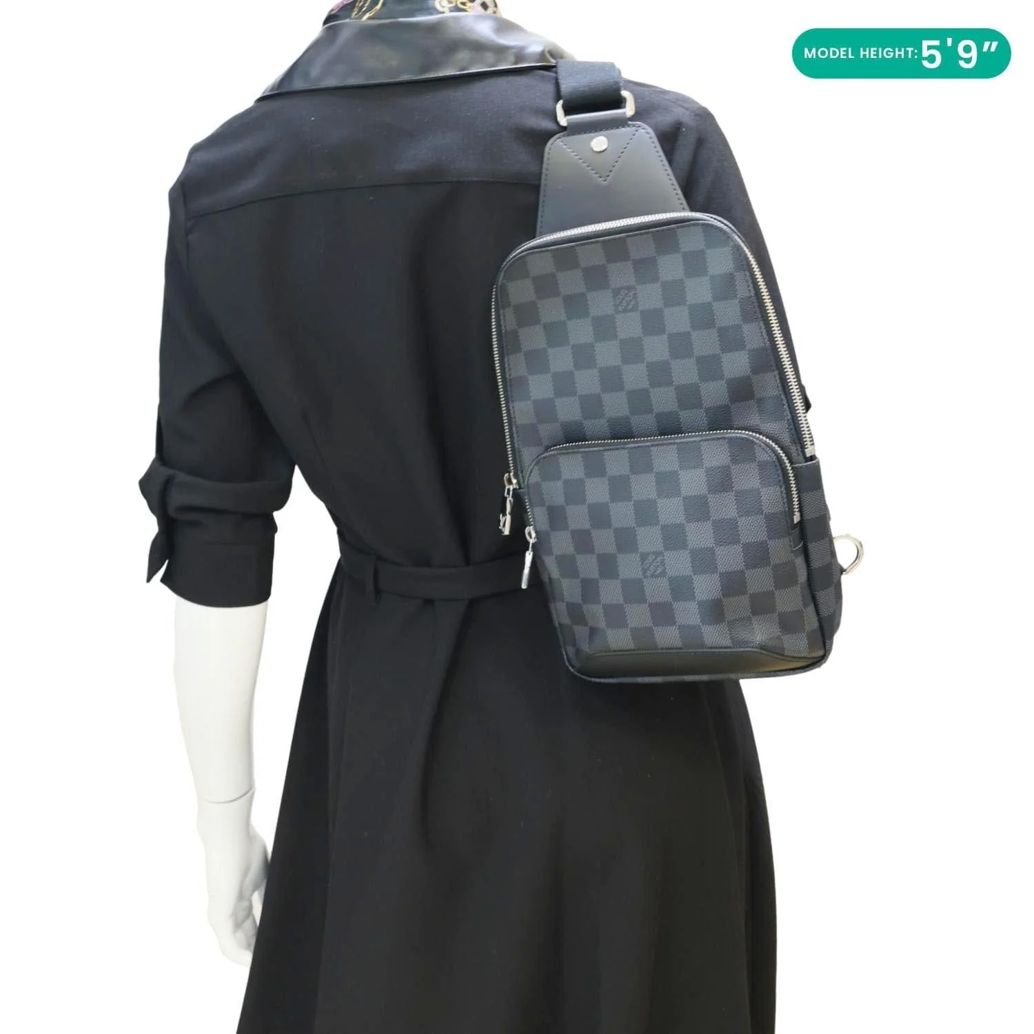 LOUIS VUITTON Avenue Sling Damier Graphite Backpack Bag Grey - Image 2