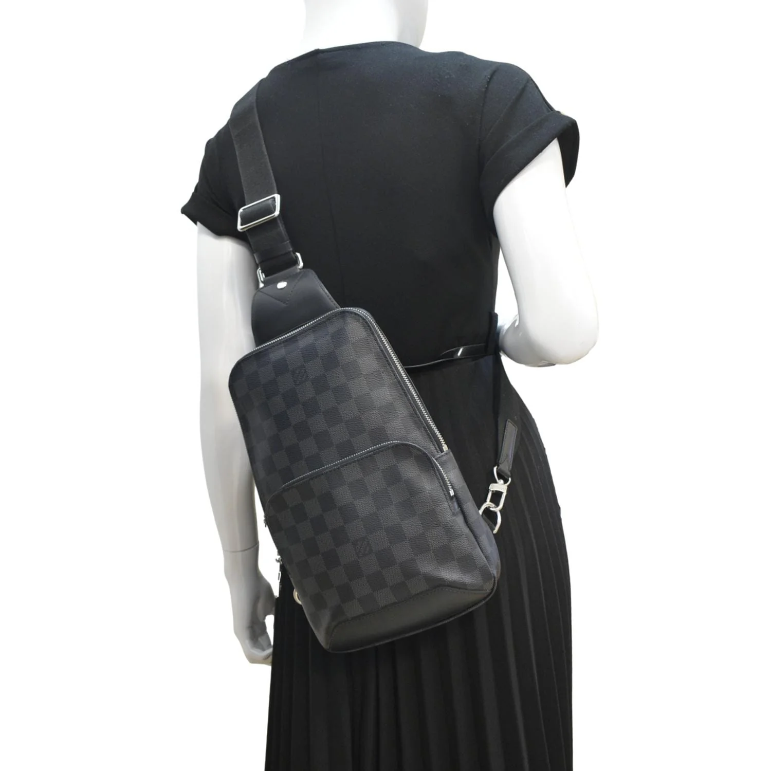 LOUIS VUITTON Avenue Sling Damier Graphite Backpack Bag Black - Image 2