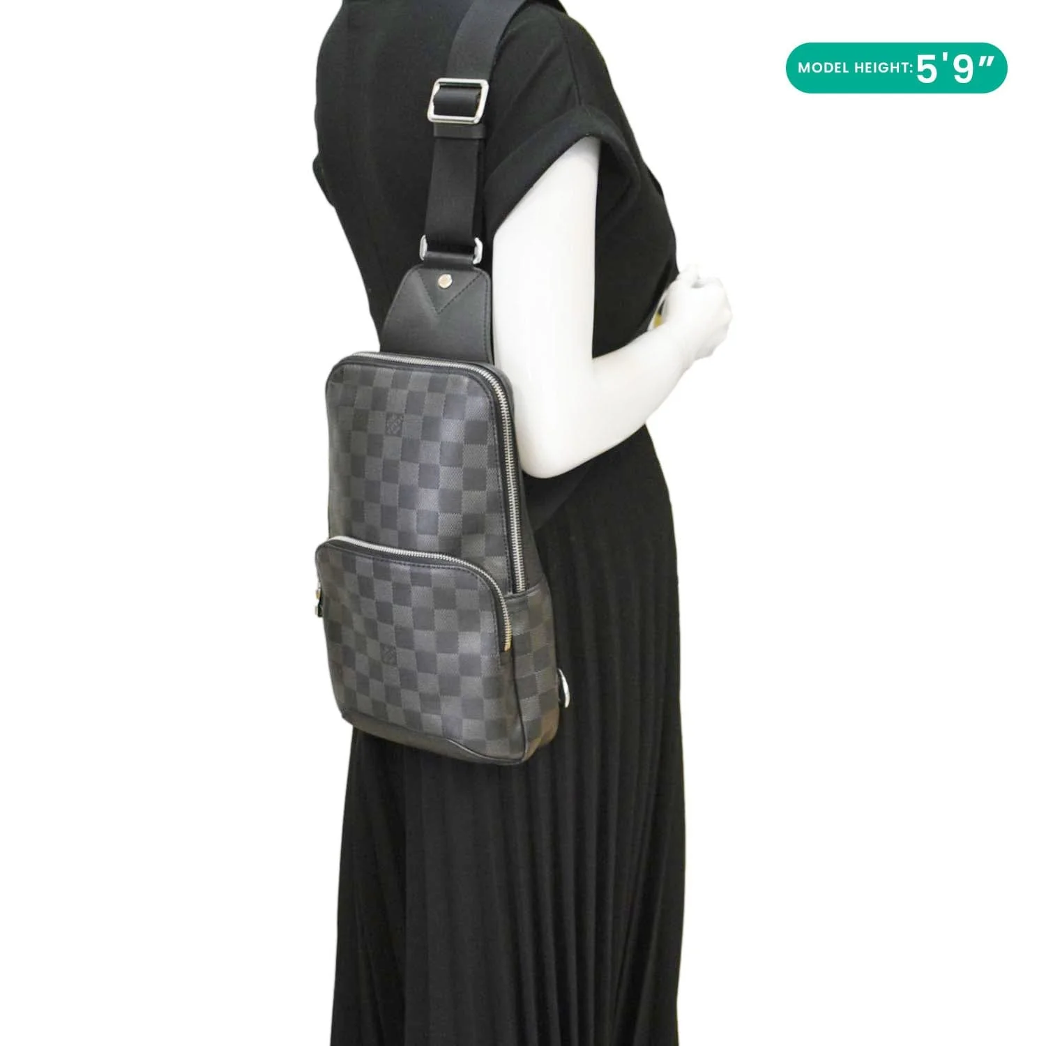 LOUIS VUITTON Avenue Sling Damier Graphite Backpack Bag Black - Image 2