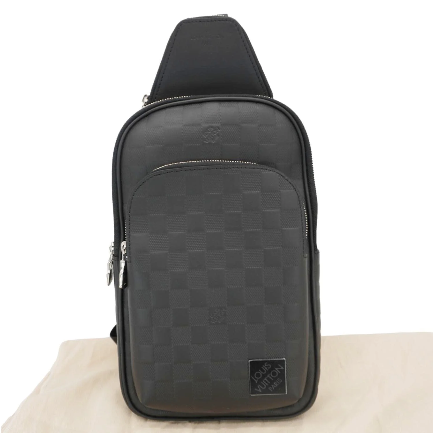 LOUIS VUITTON Avenue Sling Damier Infini Leather Backpack Bag Black - Image 3