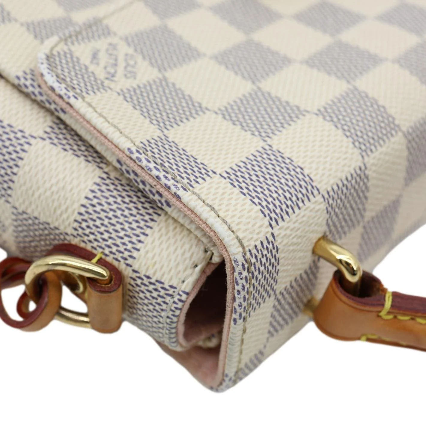 LOUIS VUITTON Croisette Damier Azur Satchel Crossbody Bag Rose Ballerine - Image 6