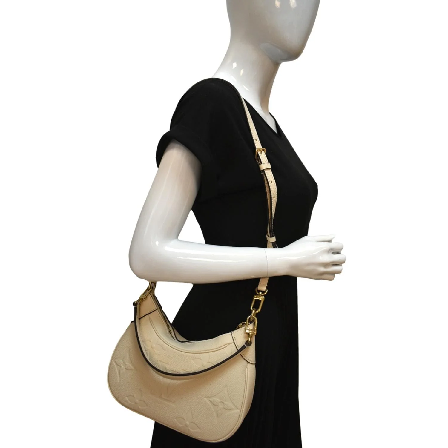 LOUIS VUITTON Bagatelle Monogram Empreinte Shoulder Bag Creme - Image 2