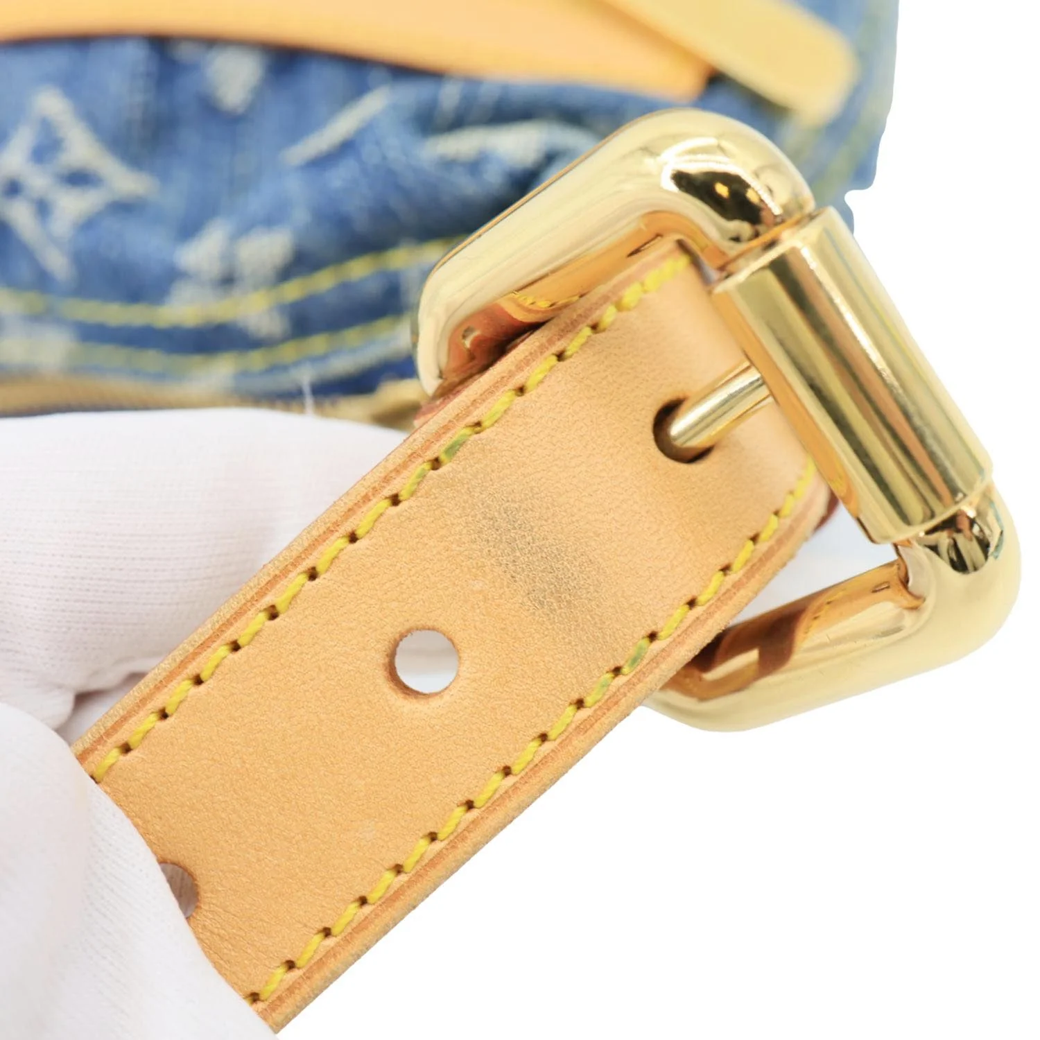 LOUIS VUITTON Baggy PM Monogram Denim Hobo Bag Blue - Image 13