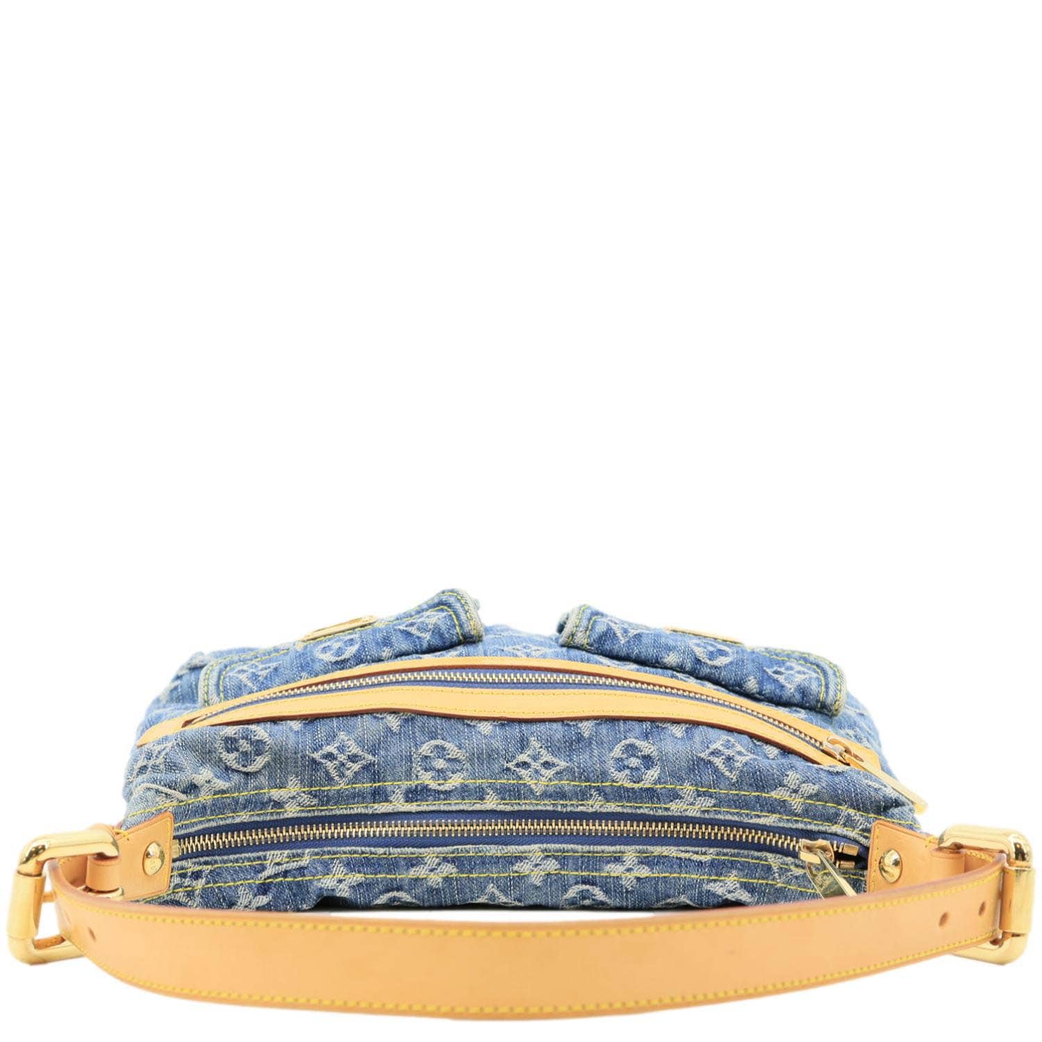 LOUIS VUITTON Baggy PM Monogram Denim Hobo Bag Blue - Image 5