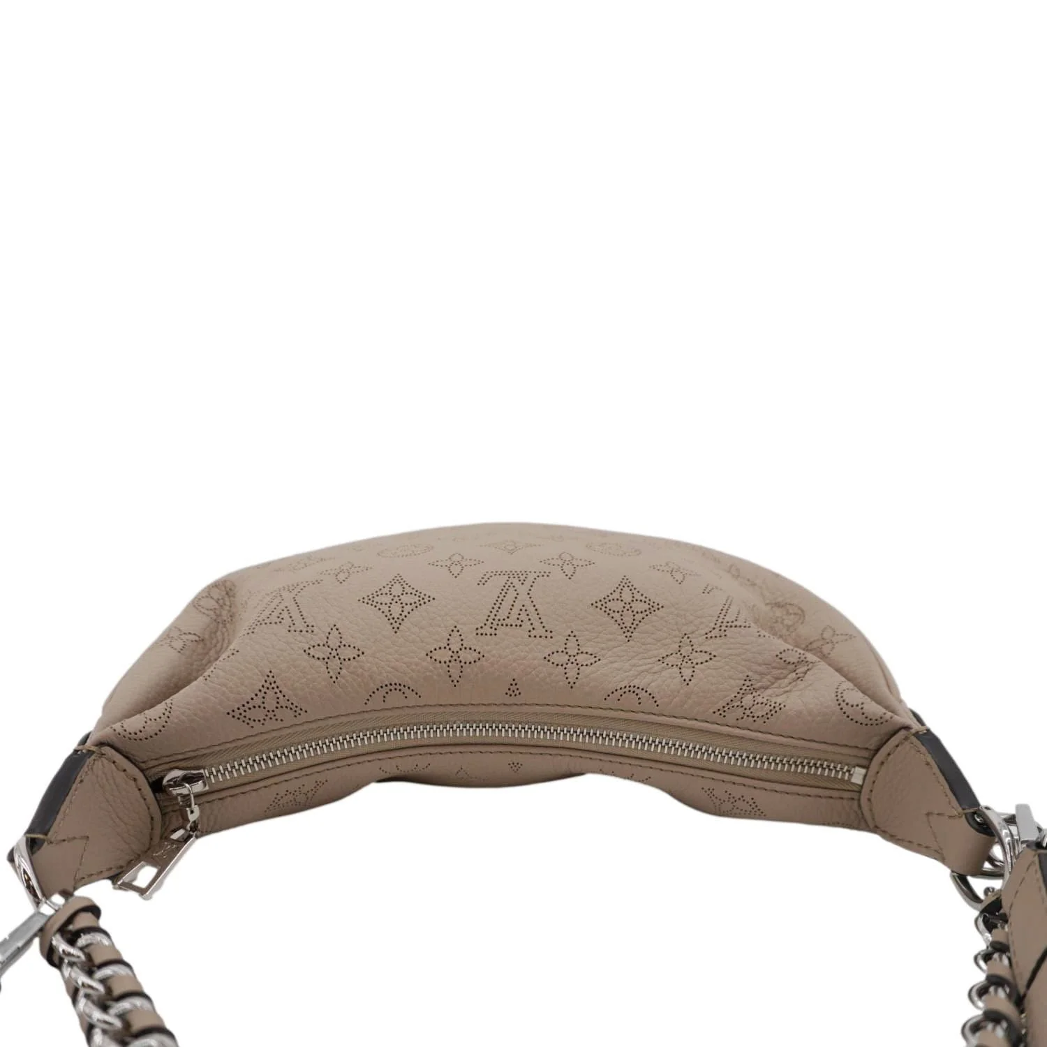 LOUIS VUITTON Baia PM Perforated Mahina Leather Shoulder Bag Galet Gray - Image 5