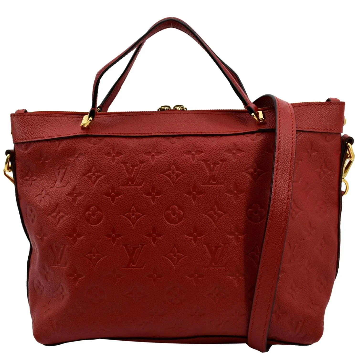 LOUIS VUITTON Bastille PM Empreinte Leather Shoulder Bag Red - Image 4