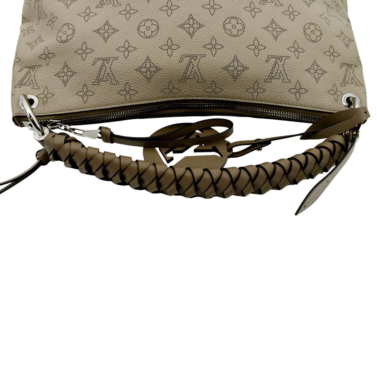 LOUIS VUITTON Beaubourg Mahina MM Leather Hobo Shoulder Bag Beige - Image 3
