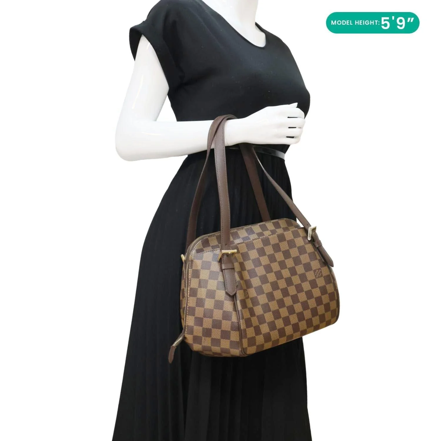 LOUIS VUITTON Belem MM Damier Ebene Shoulder Bag Brown - Image 2