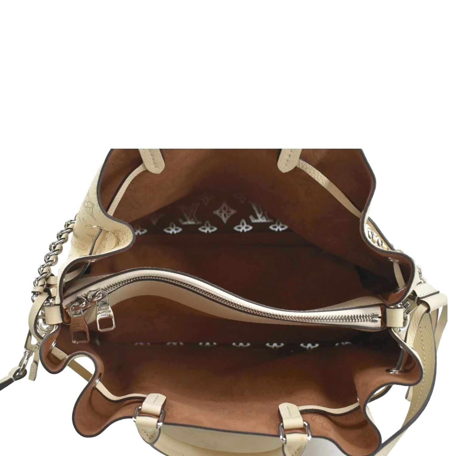 LOUIS VUITTON Bella Mahina Calf Leather Tote Shoulder Bag Cream - Image 10