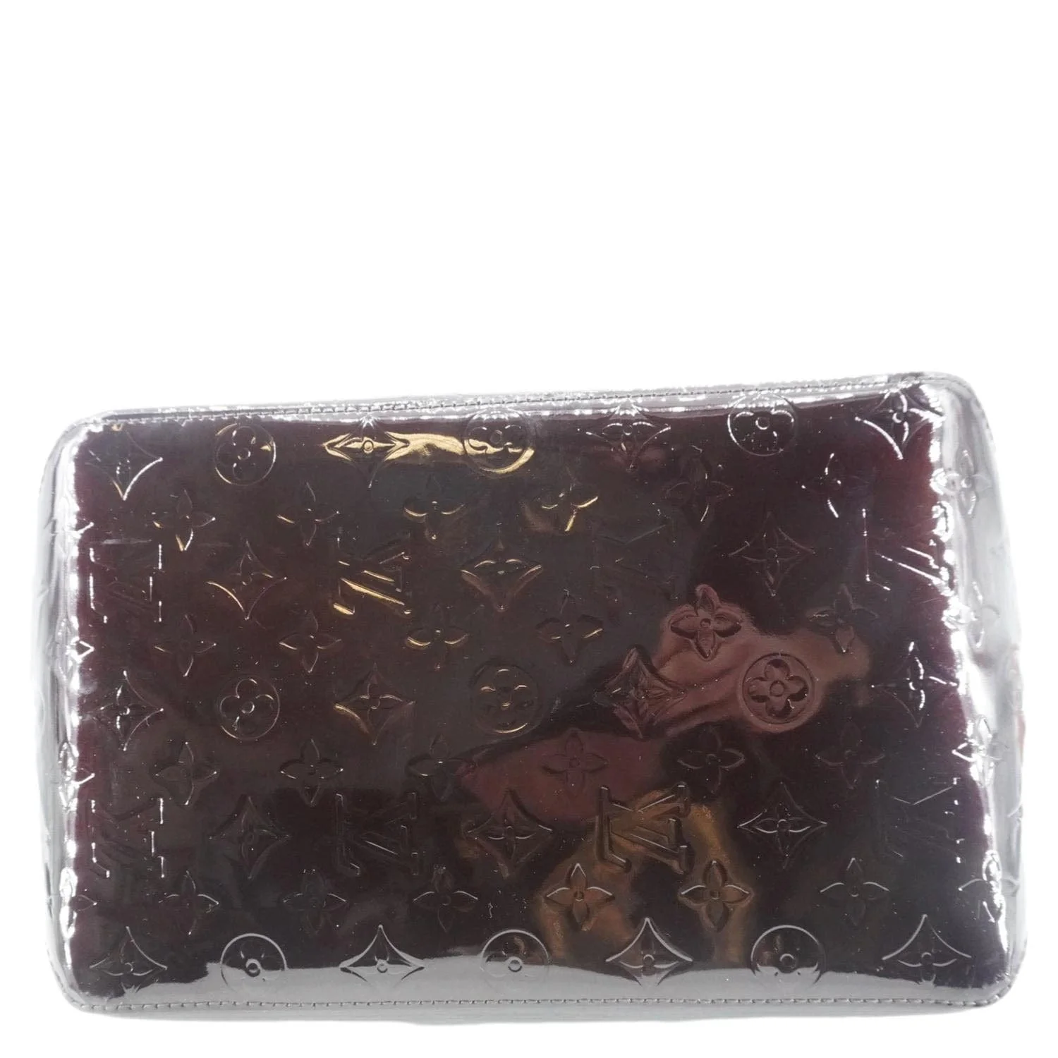 LOUIS VUITTON Bellevue Vernis Leather Tote Bag Burgundy - Image 11