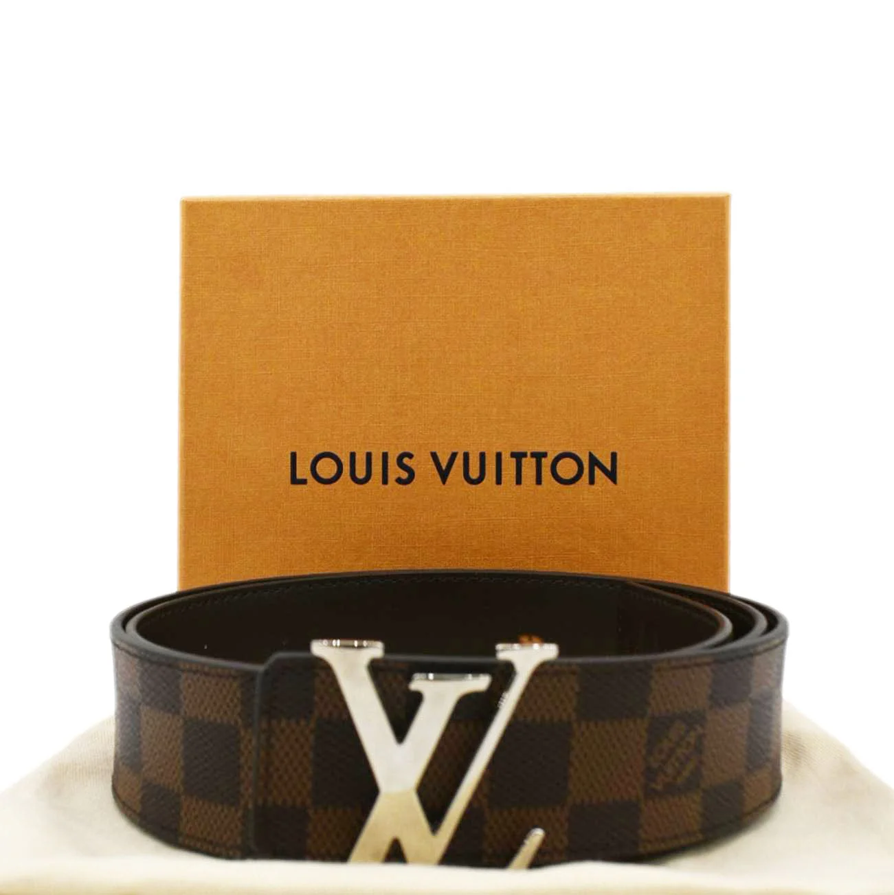 LOUIS VUITTON LV Initiales Damier Ebene Belt Brown - Image 3