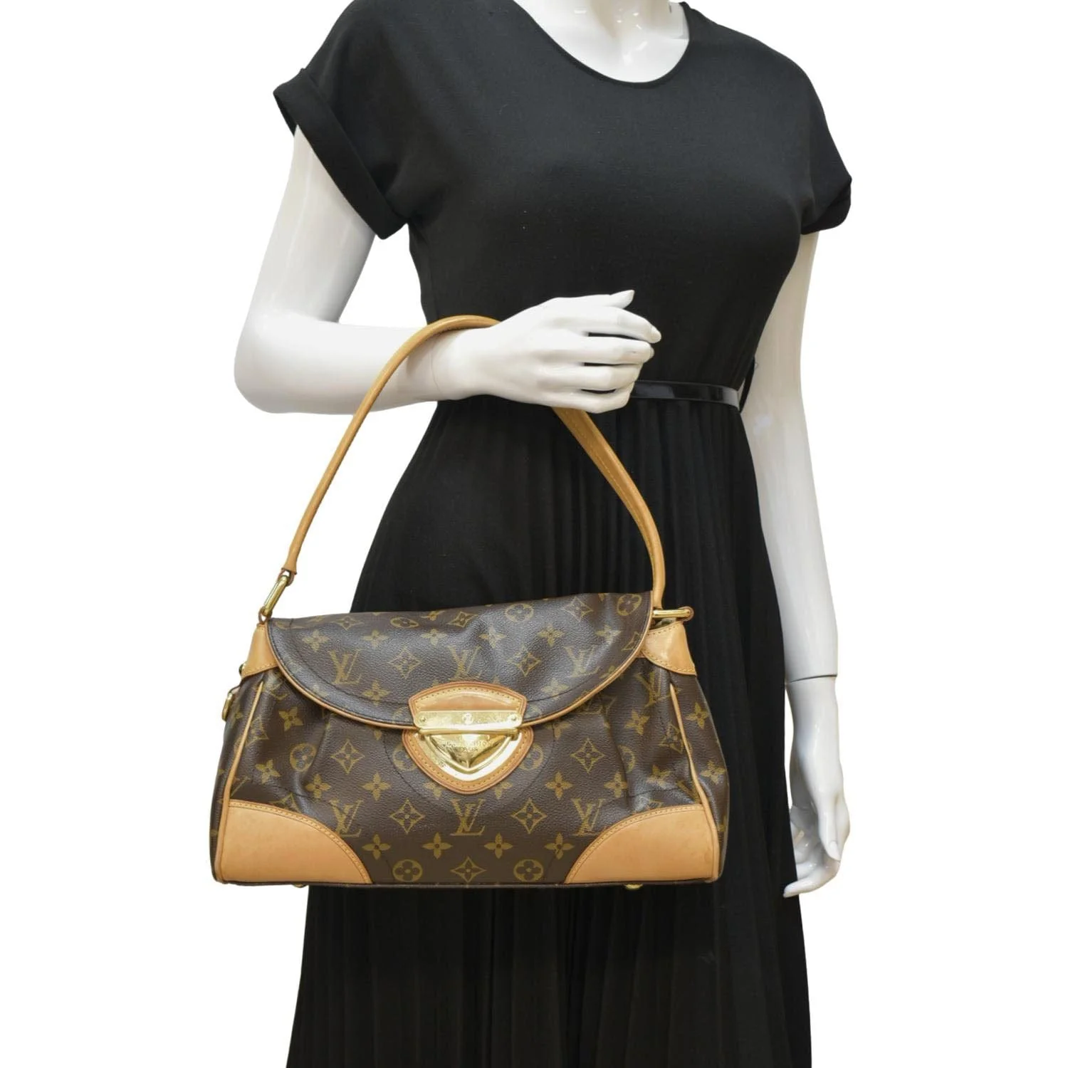 LOUIS VUITTON Beverly MM Monogram Canvas Satchel Bag Brown - Image 2