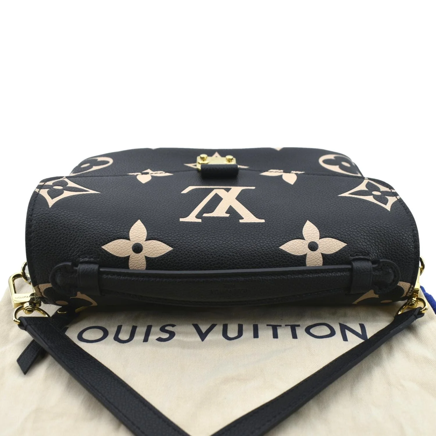 LOUIS VUITTON Metis Pochette Bicolor Empreinte Leather Crossbody Bag Black - Image 4