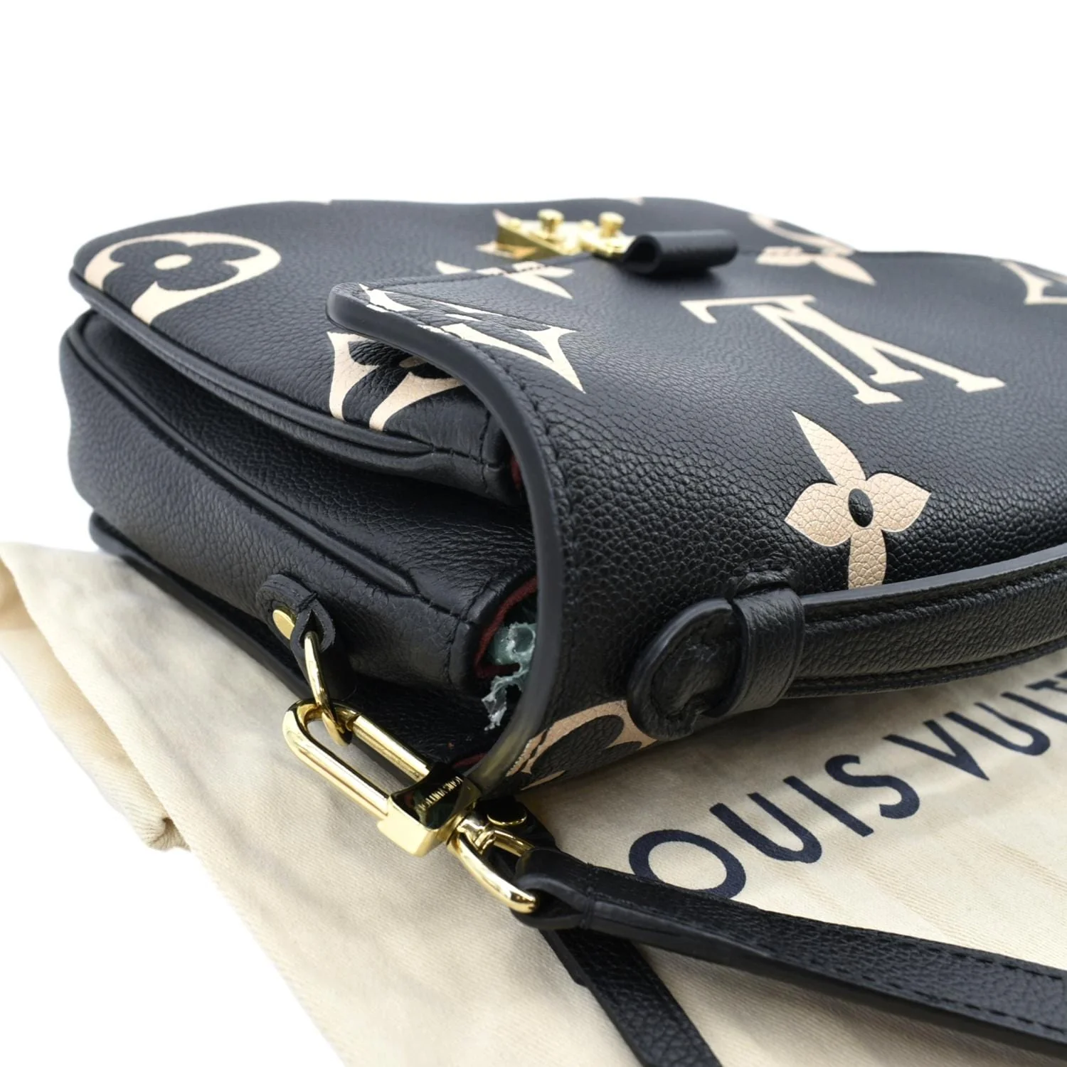 LOUIS VUITTON Metis Pochette Bicolor Empreinte Leather Crossbody Bag Black - Image 6