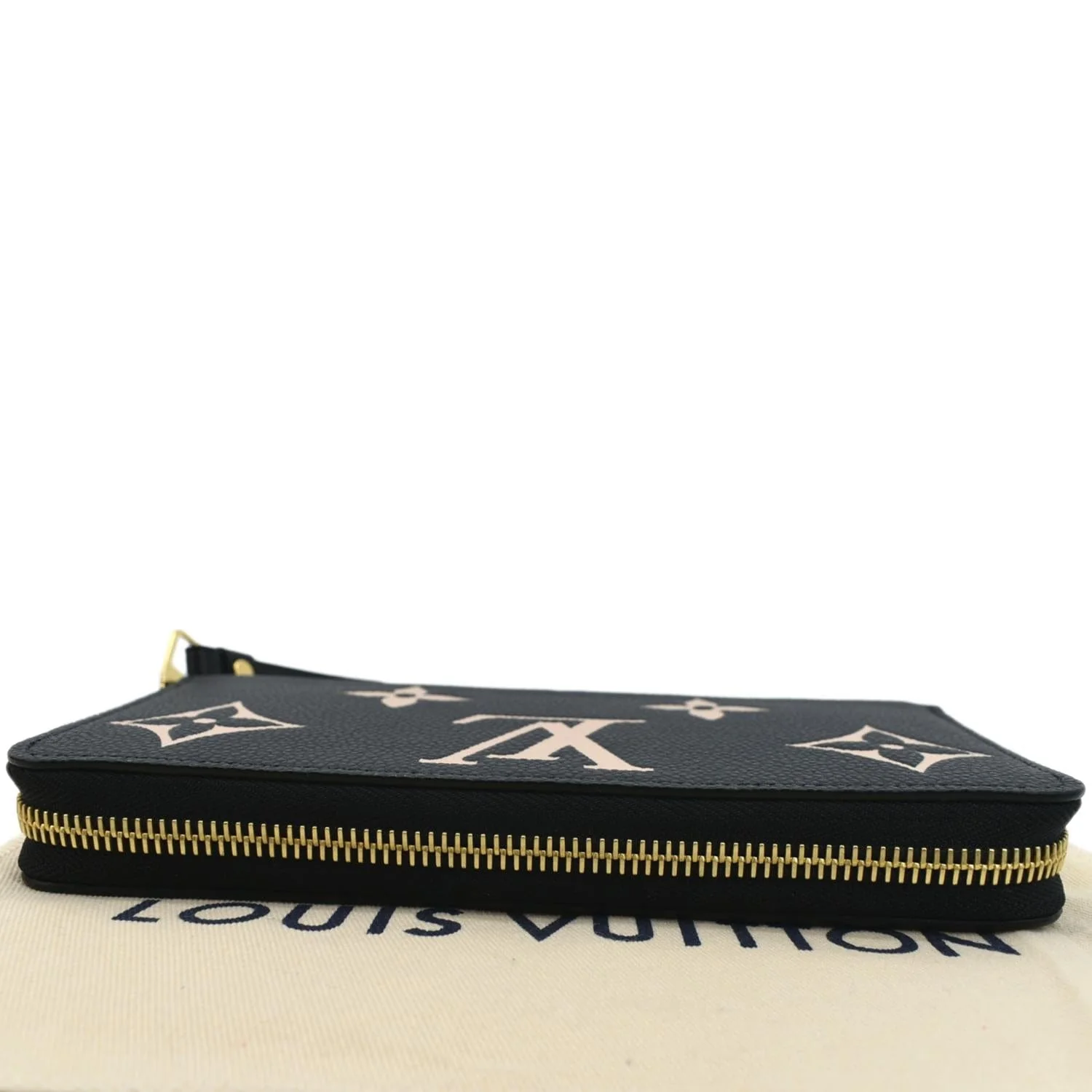 LOUIS VUITTON Bicolor Monogram Empreinte Leather Zippy Wallet Black - Image 3