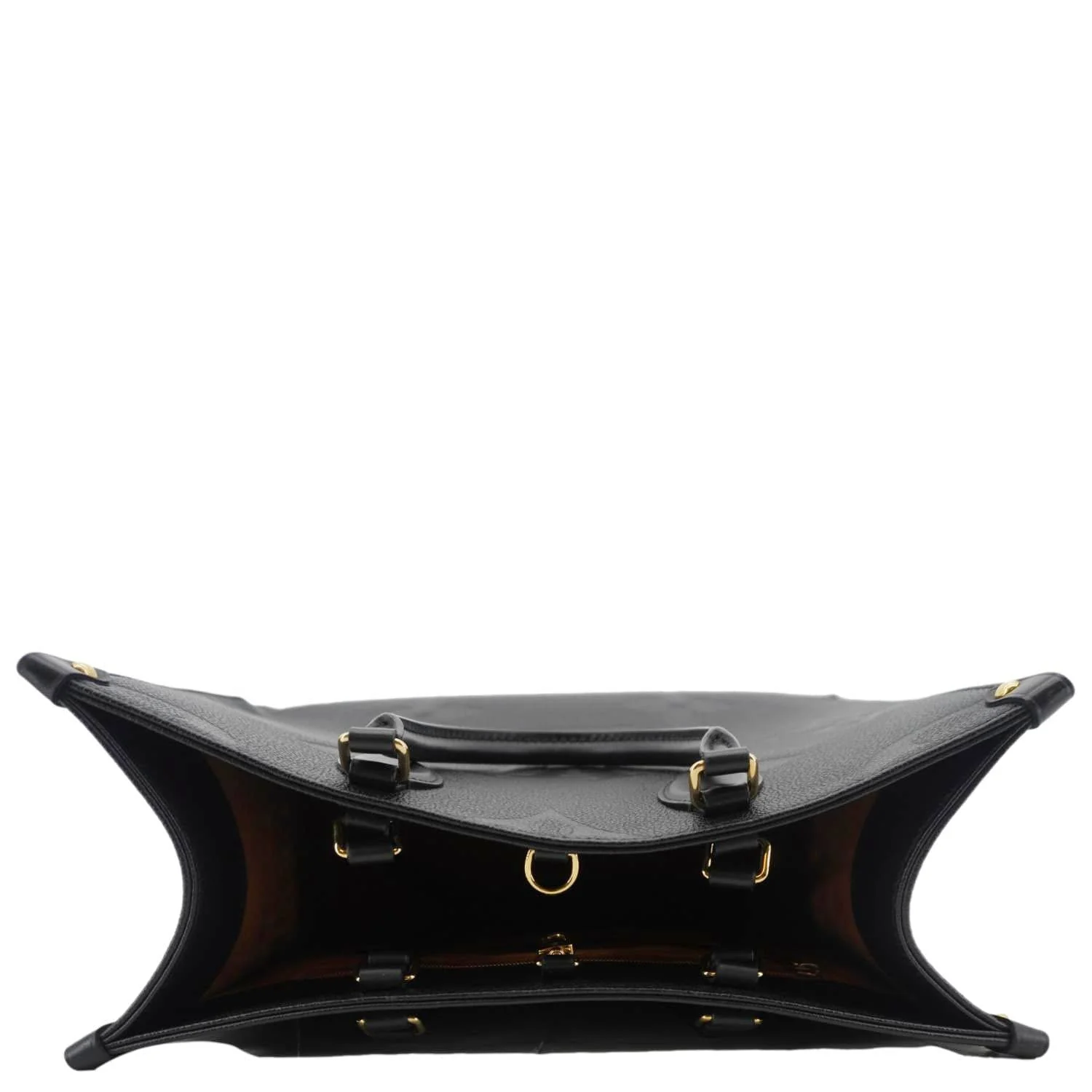 LOUIS VUITTON Onthego MM Giant Monogram Empreinte Leather Tote Bag Black - Image 5