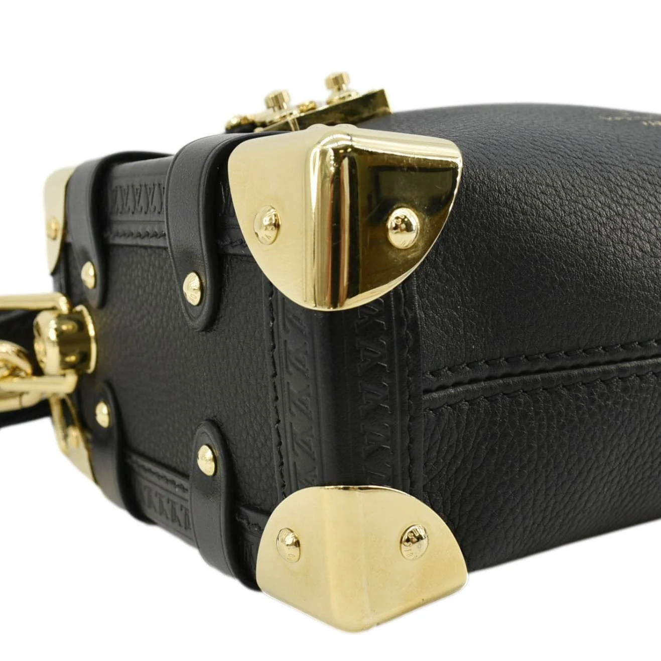 LOUIS VUITTON Side Trunk PM Grained Calf Leather Tote Bag Black - Image 10