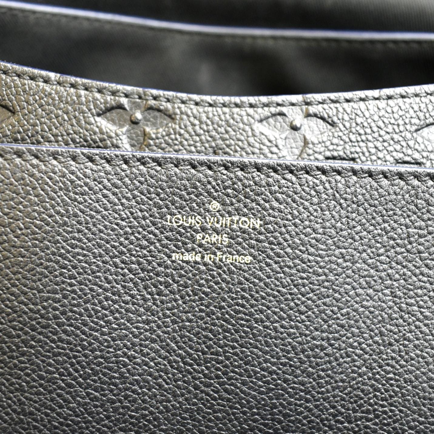 LOUIS VUITTON Blanche MM Empreinte Leather Shoulder Bag Black - Image 14