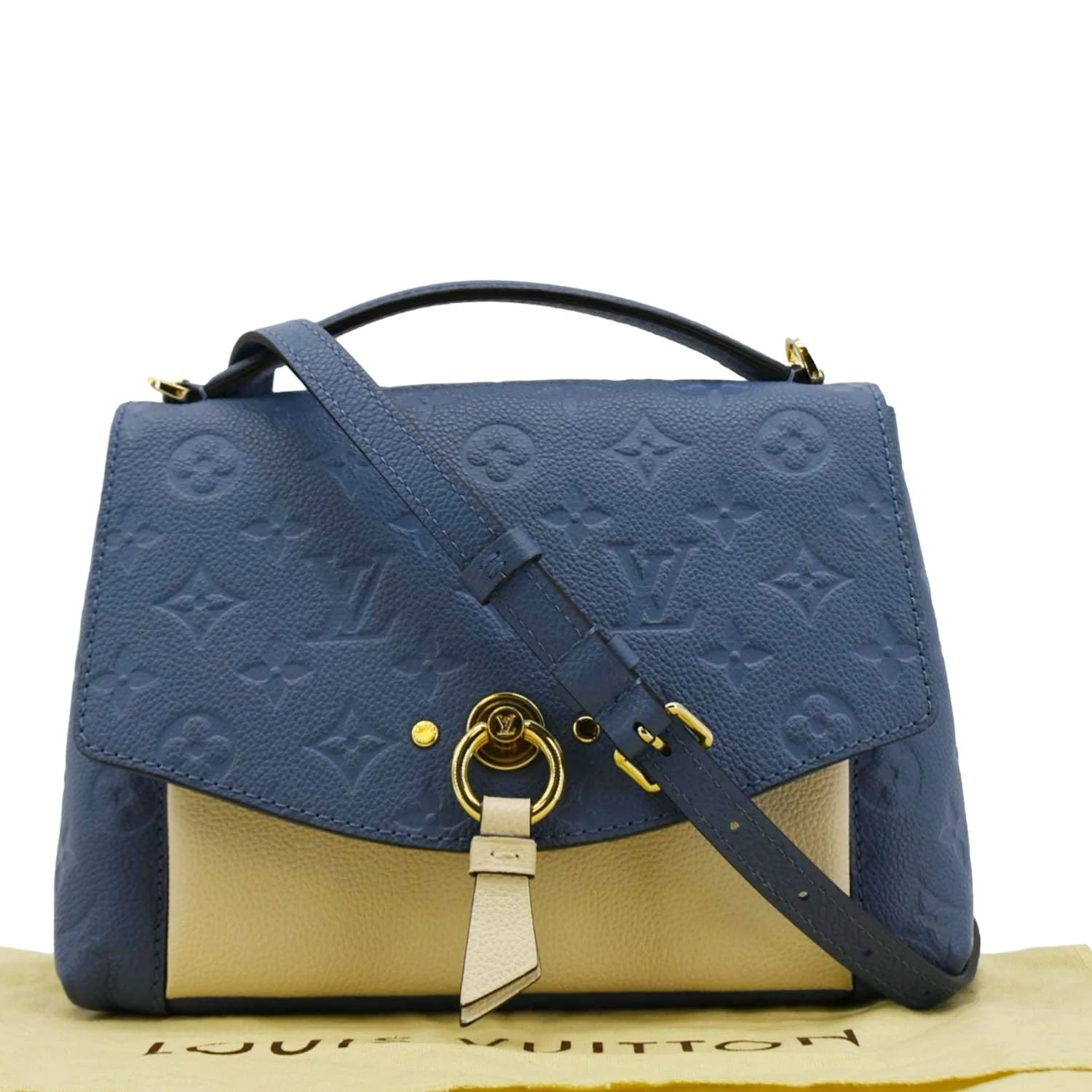 LOUIS VUITTON Blanche BB Monogram Empreinte Leather Shoulder Bag Blue - Image 3
