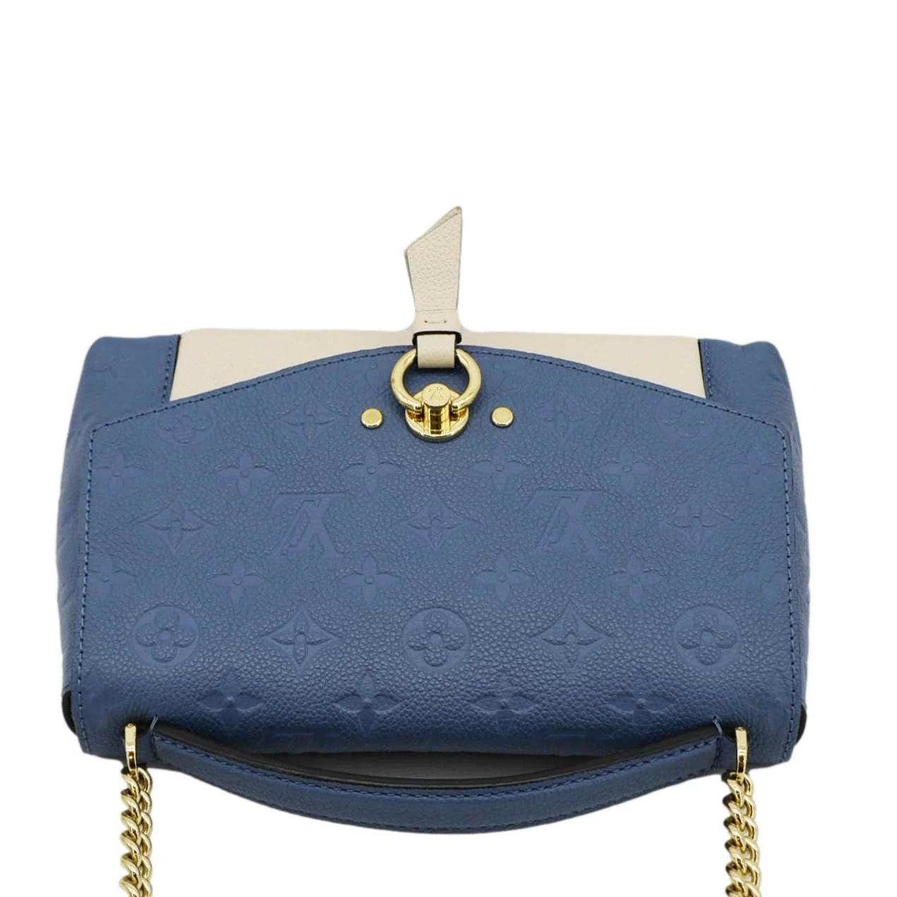LOUIS VUITTON Blanche BB Monogram Empreinte Leather Shoulder Bag Blue - Image 5