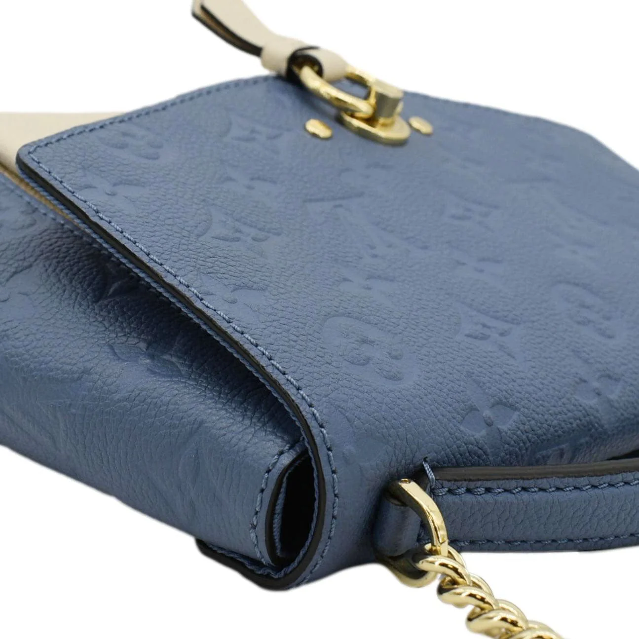 LOUIS VUITTON Blanche BB Monogram Empreinte Leather Shoulder Bag Blue - Image 7
