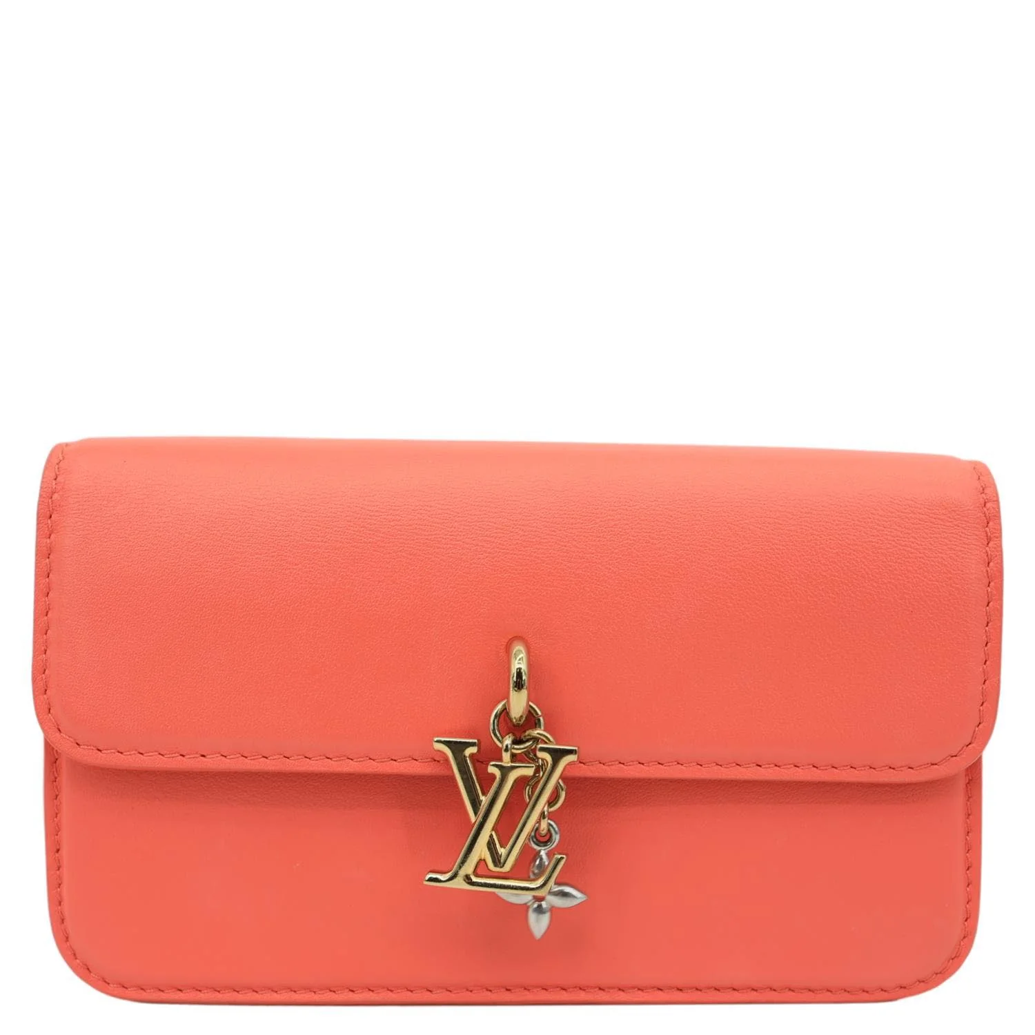 LOUIS VUITTON LV Bloom Calfskin Leather Wallet On Chain Sweet Coral - Image 5