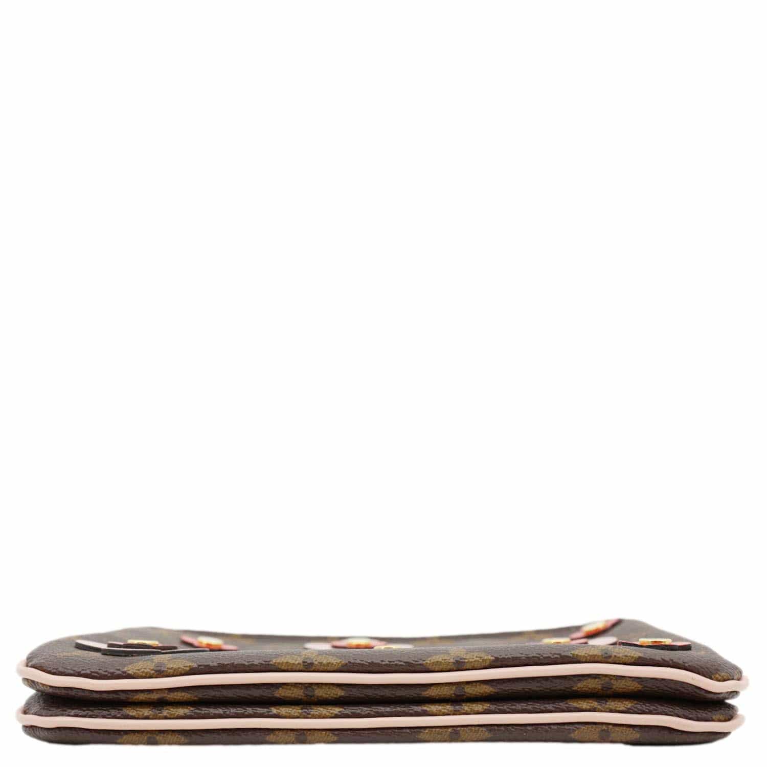 LOUIS VUITTON Blooming Flowers Pochette Monogram Canvas Chain Crossbody Bag Brown - Image 10