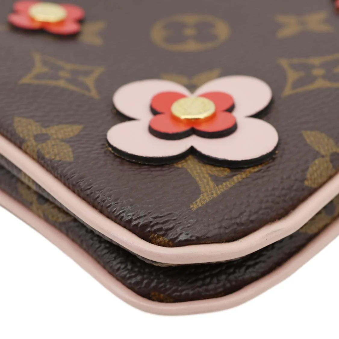LOUIS VUITTON Blooming Flowers Pochette Monogram Canvas Chain Crossbody Bag Brown - Image 8