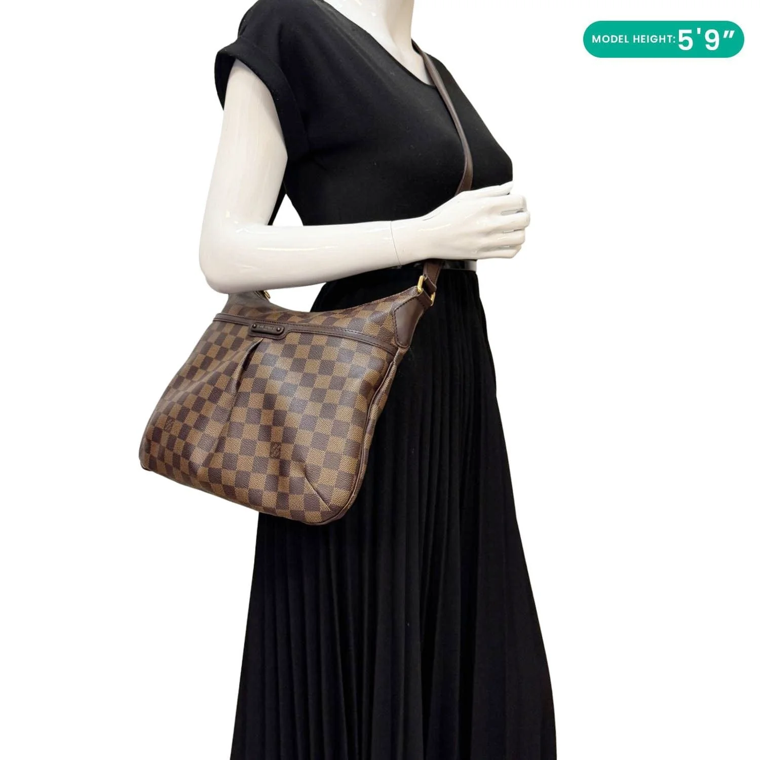 LOUIS VUITTON Bloomsbury PM Damier Ebene Crossbody Bag Brown - Image 2