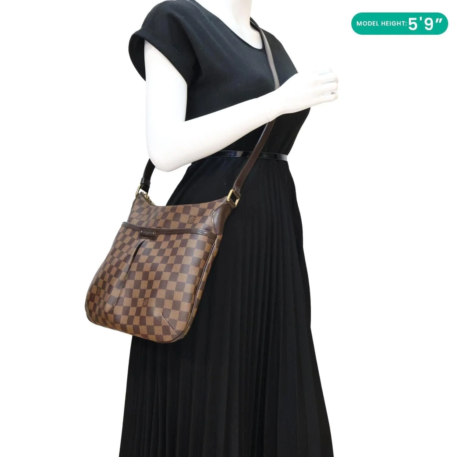 LOUIS VUITTON Bloomsbury PM Damier Ebene Crossbody Bag Brown - Image 2