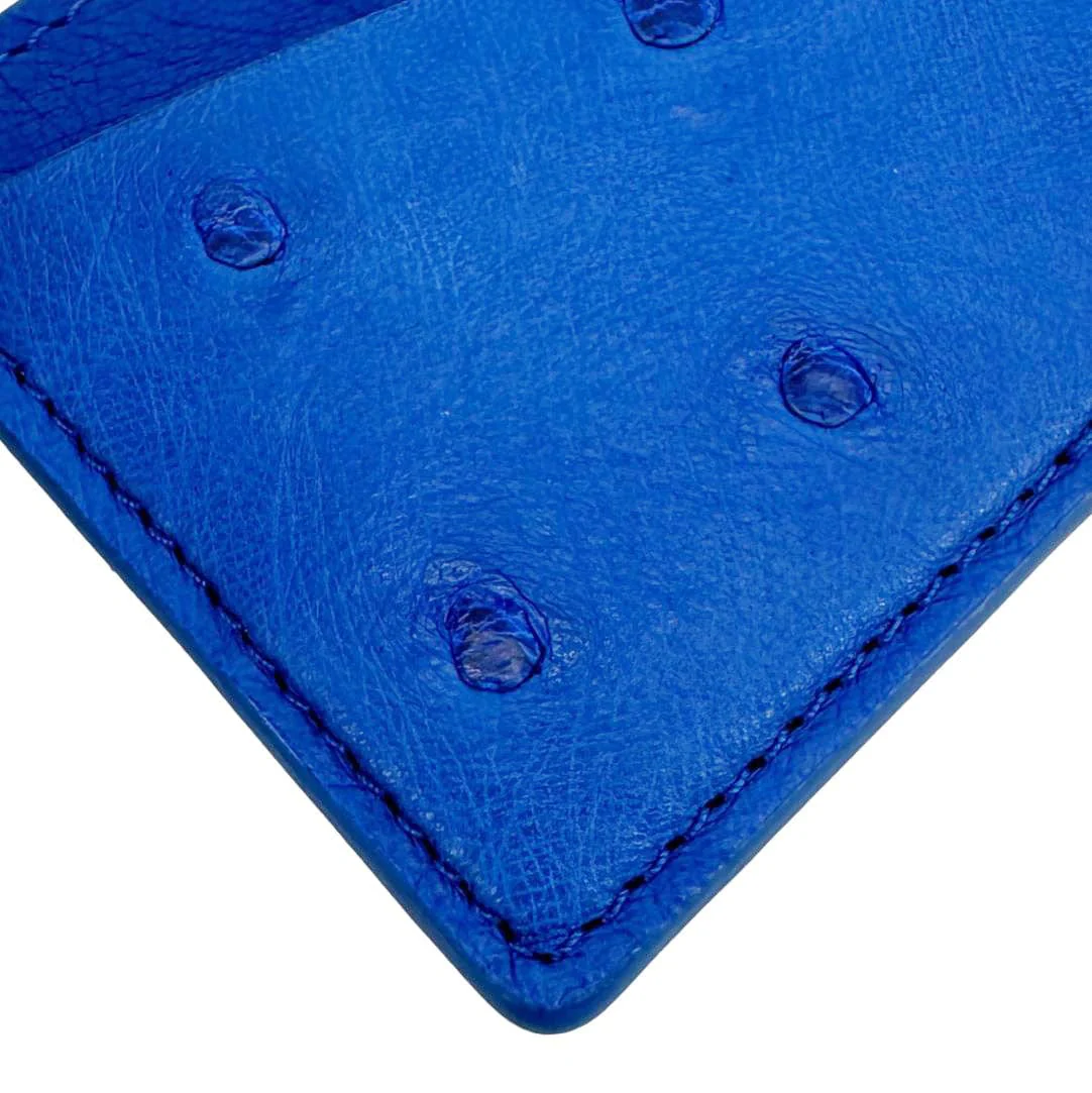 LOUIS VUITTON Ostrich Leather Card Holder Blue - Image 6