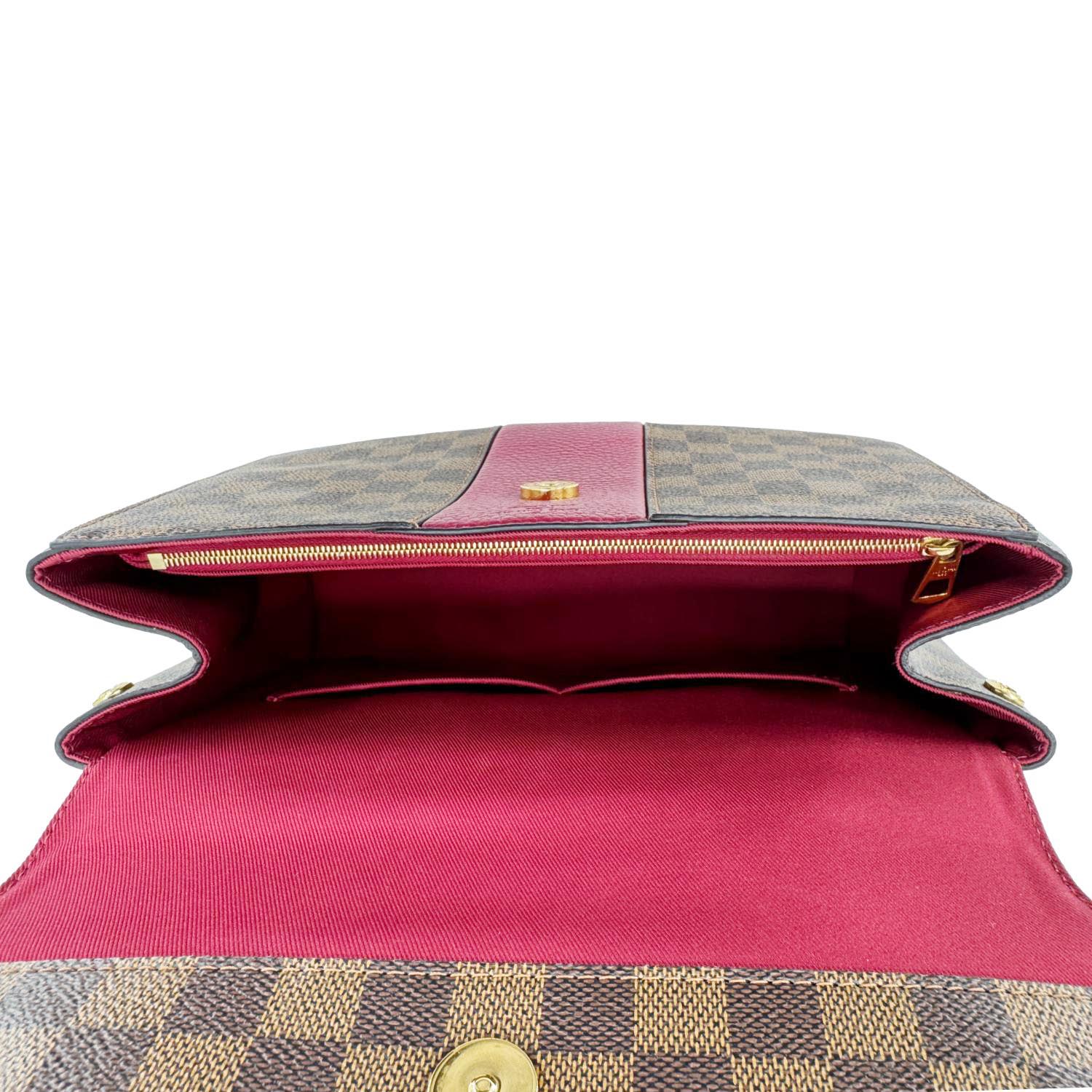 LOUIS VUITTON Bond Street MM Damier Ebene Satchel Bag Red - Image 13