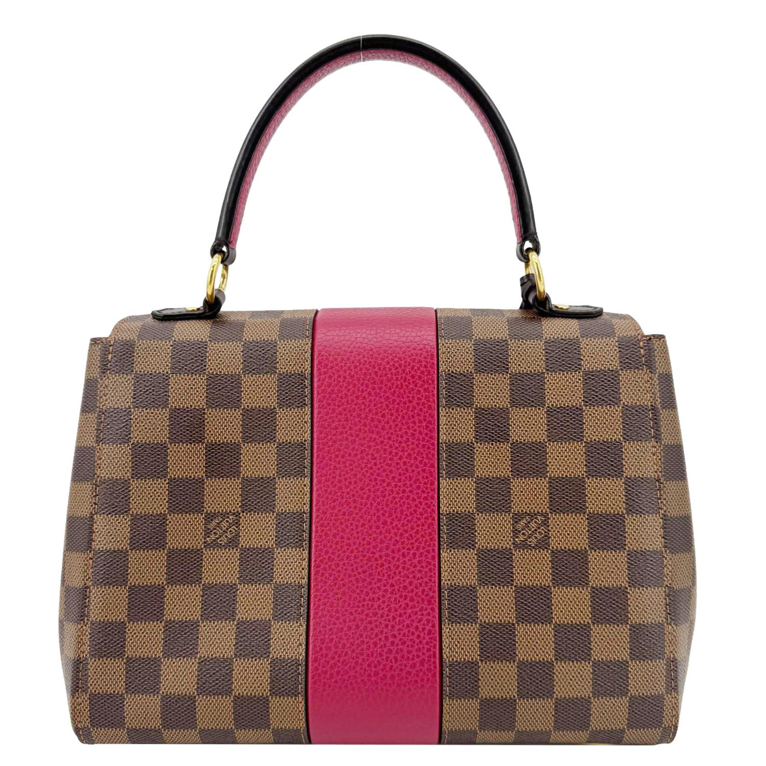 LOUIS VUITTON Bond Street MM Damier Ebene Satchel Bag Red - Image 4