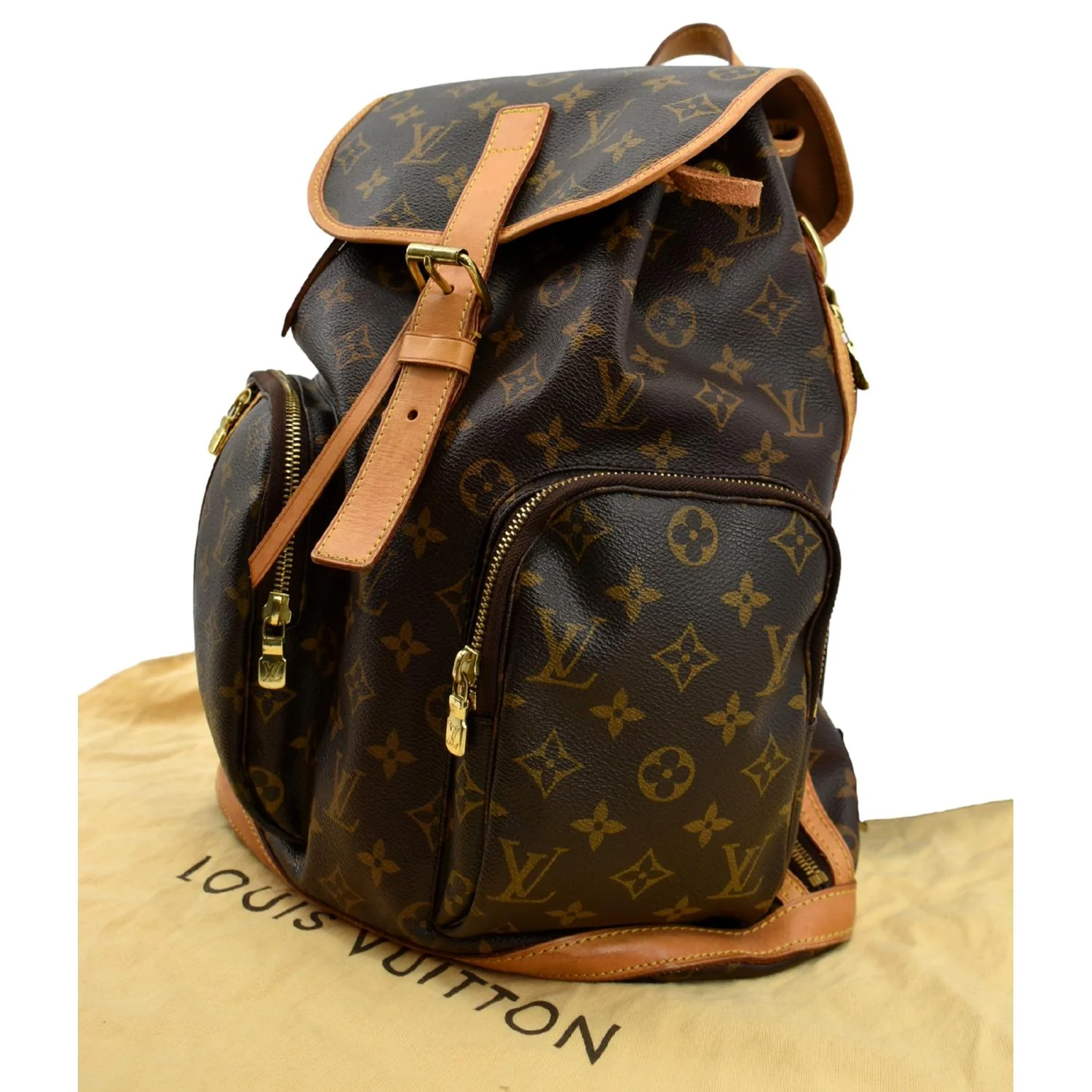 LOUIS VUITTON Sac A Dos Bosphore Monogram Canvas Backpack Bag Brown - Image 4