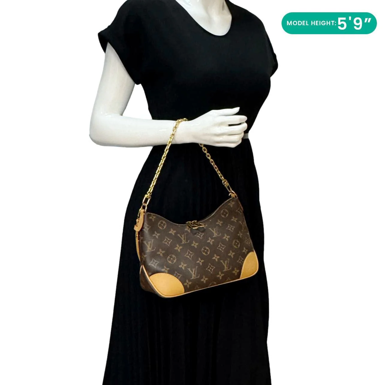 LOUIS VUITTON Boulogne PM Monogram Canvas Shoulder Bag Brown - Image 2