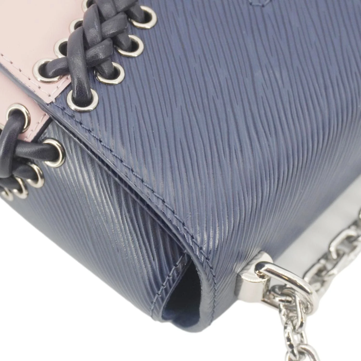 LOUIS VUITTON Twist MM Braided Epi Leather Shoulder Bag Blue - Image 6