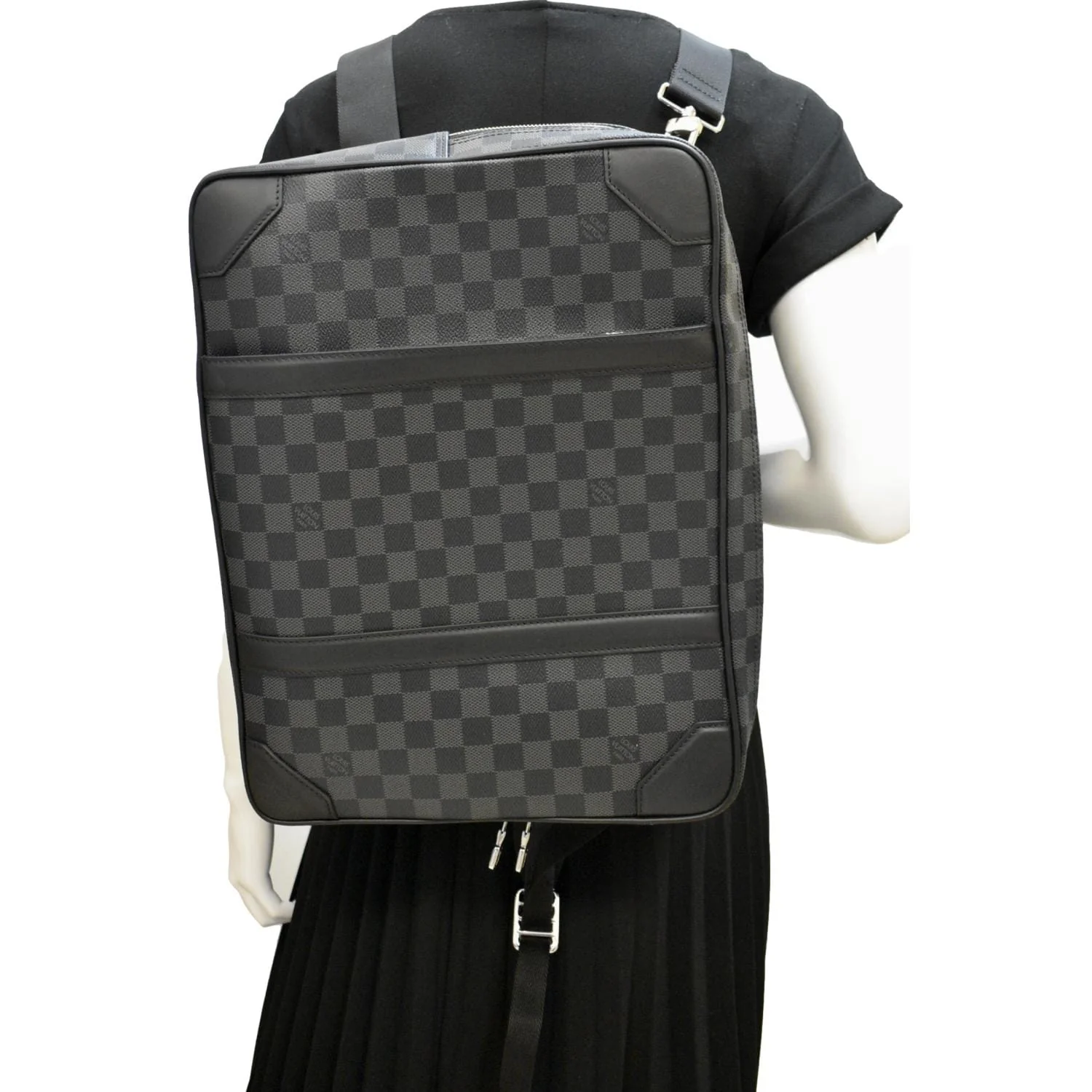 LOUIS VUITTON Damier Graphite Canvas Briefcase Backpack Bag Black - Image 2