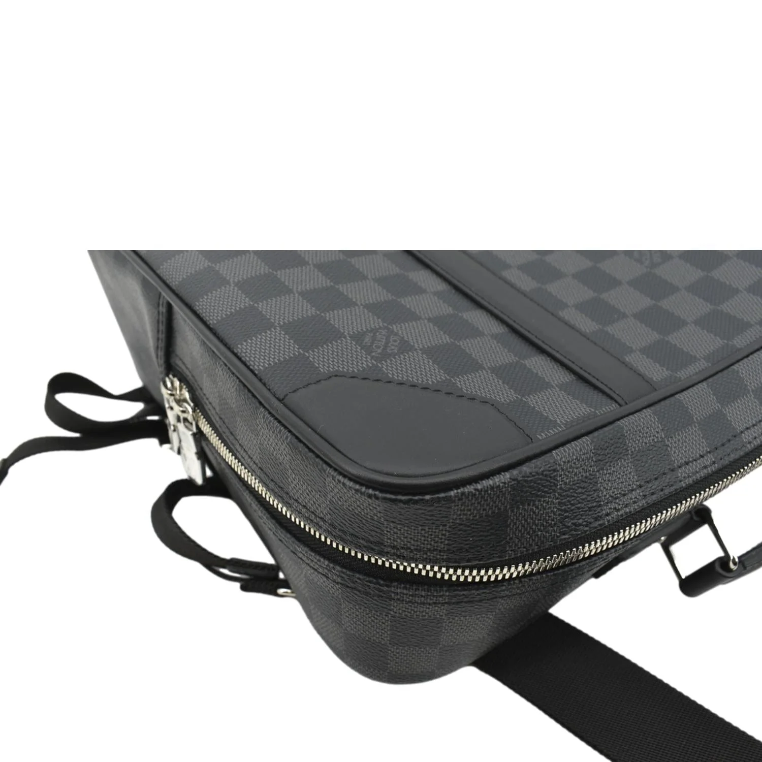 LOUIS VUITTON Damier Graphite Canvas Briefcase Backpack Bag Black - Image 8
