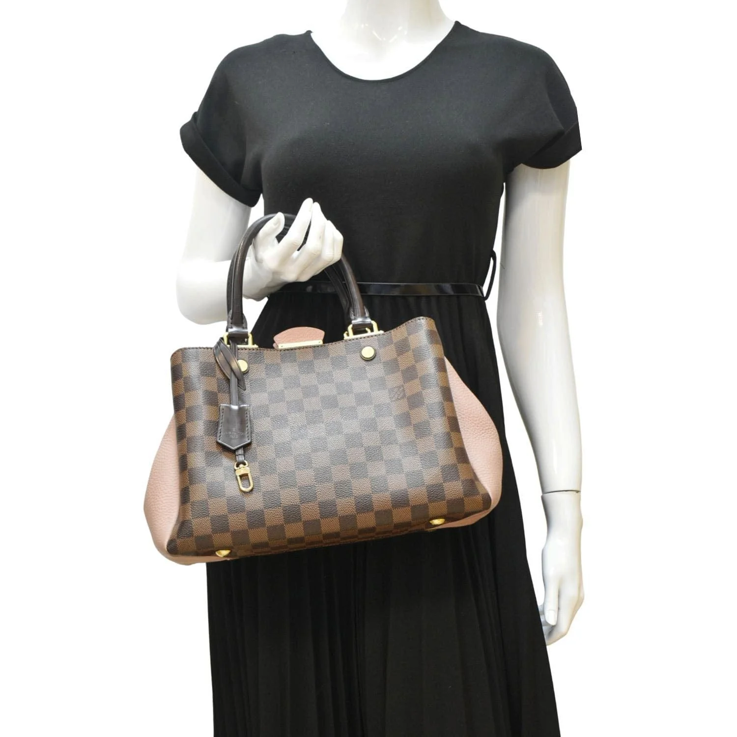 LOUIS VUITTON Brittany Damier Ebene Shoulder Bag Rose Ballerine - Image 2