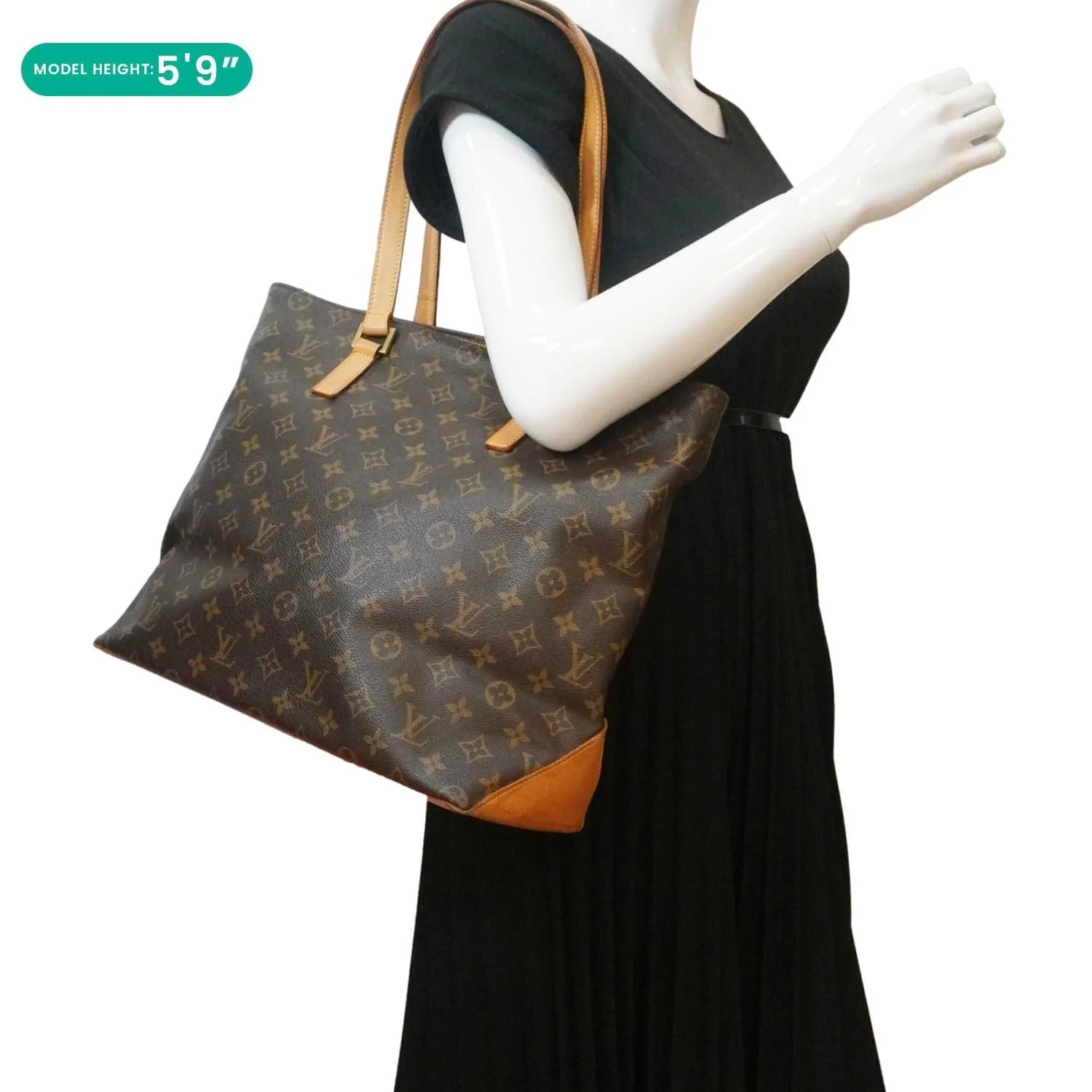 LOUIS VUITTON Cabas Mezzo Monogram Canvas Tote Bag Brown - Image 2