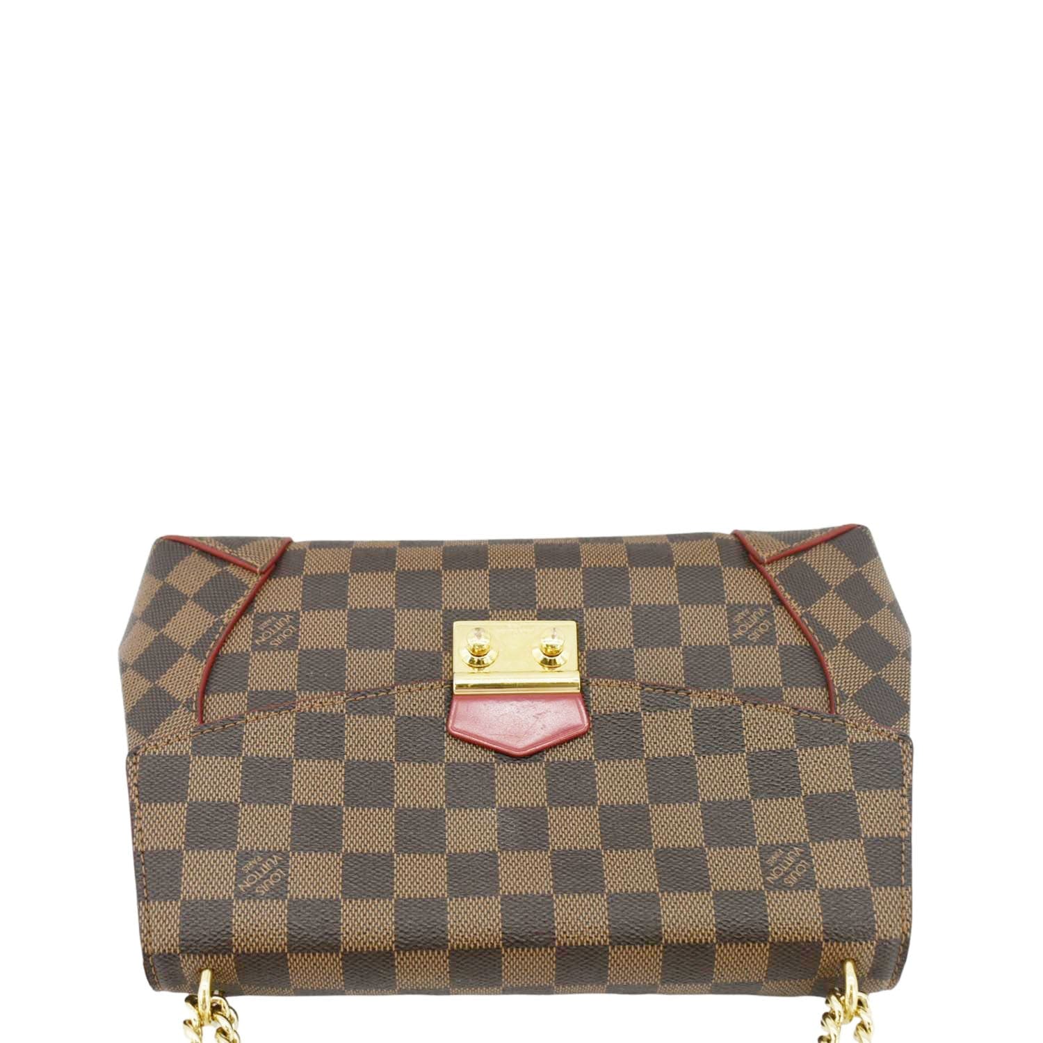 LOUIS VUITTON Caissa Chain Damier Ebene Clutch Shoulder Bag Brown - Image 4
