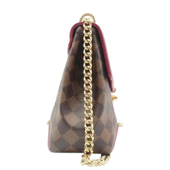 LOUIS VUITTON Caissa Chain Damier Ebene Clutch Shoulder Bag Brown - Image 3