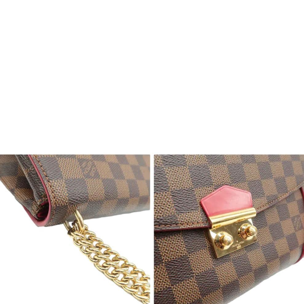 LOUIS VUITTON Caissa Chain Damier Ebene Clutch Shoulder Bag Brown - Image 6