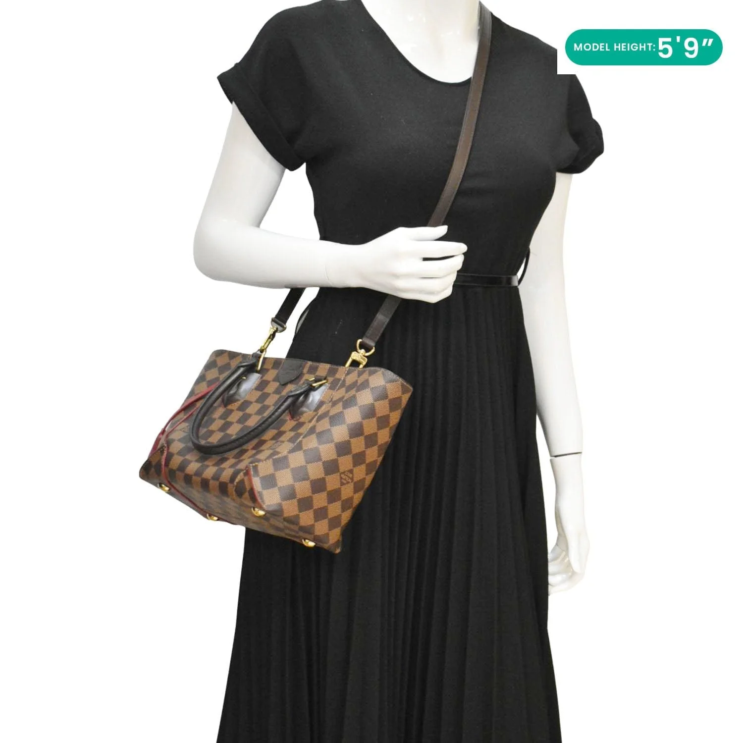 LOUIS VUITTON Caissa PM Damier Ebene Tote Bag Brown - Image 2