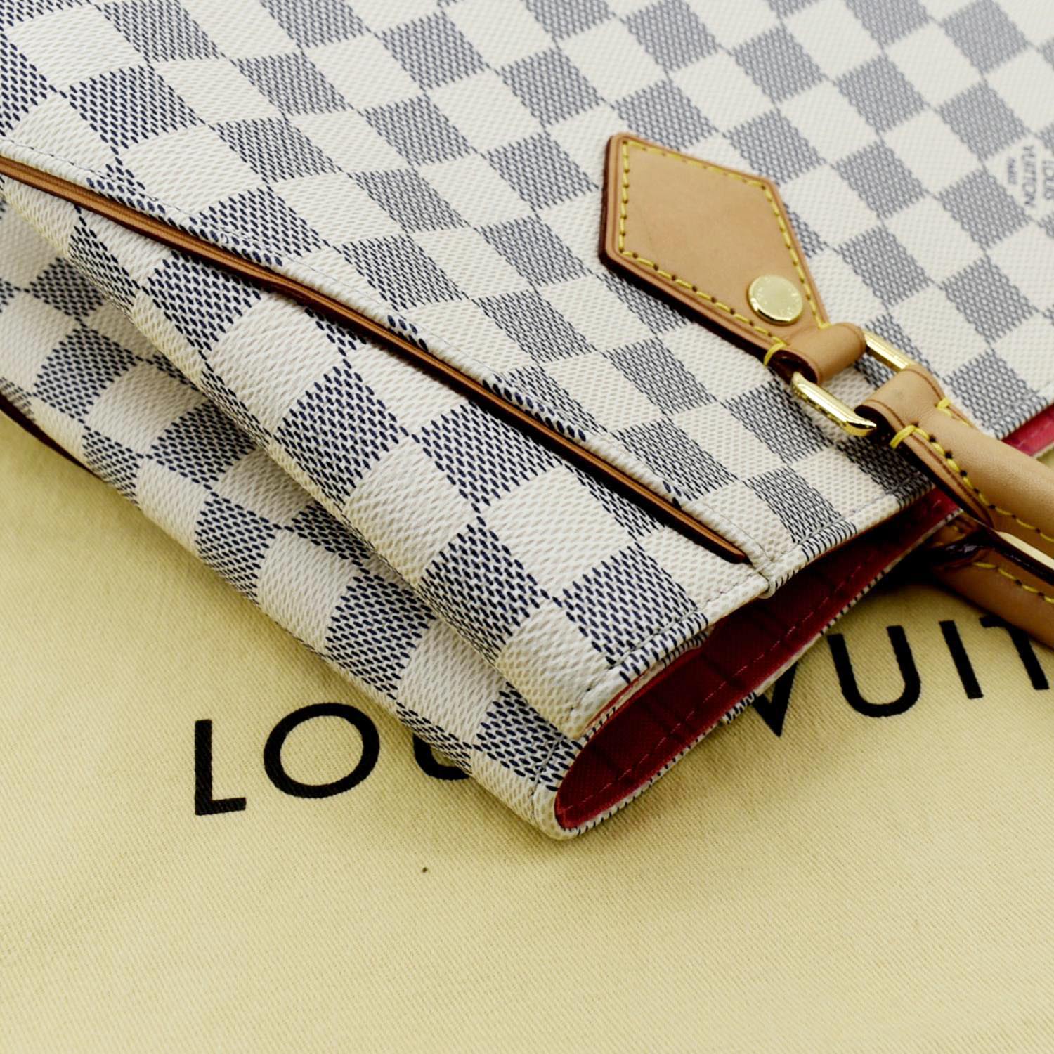 LOUIS VUITTON Calvi Damier Azur Shoulder Bag White - Image 6