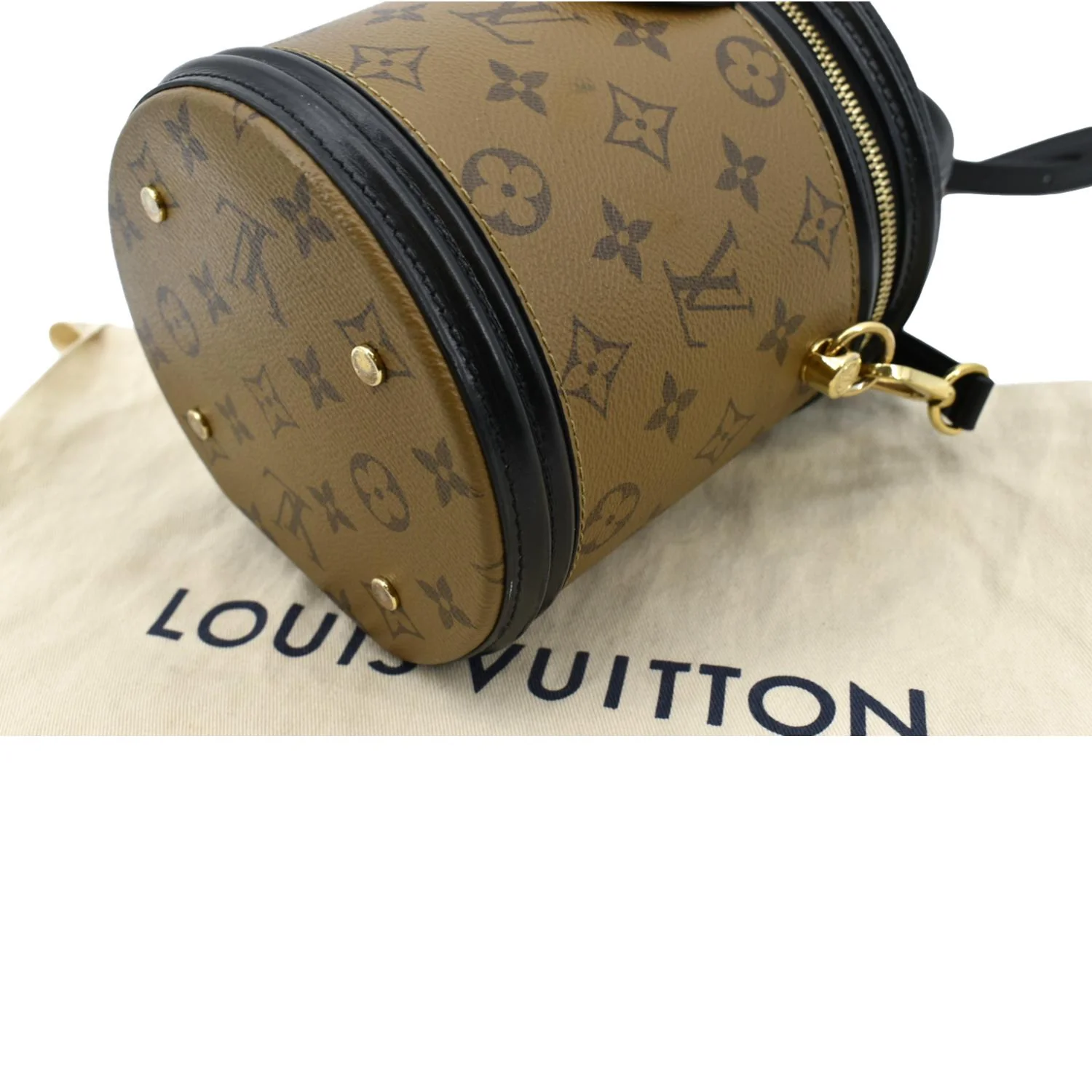 LOUIS VUITTON Cannes Reverse Monogram Canvas Satchel Bag Brown - Image 11